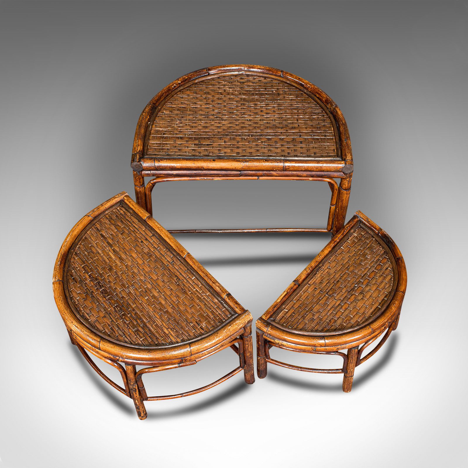 Antique Set Of Nesting Tables, Bamboo, Occasional, Side, C.1910 photo furniture