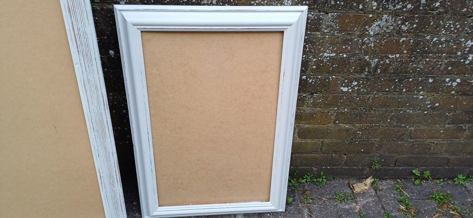 Pair Of Huge Upcycled Painted Picture Or Mirror Frames In Farrow And Ball Light Grey Ammonite photo Home Decor