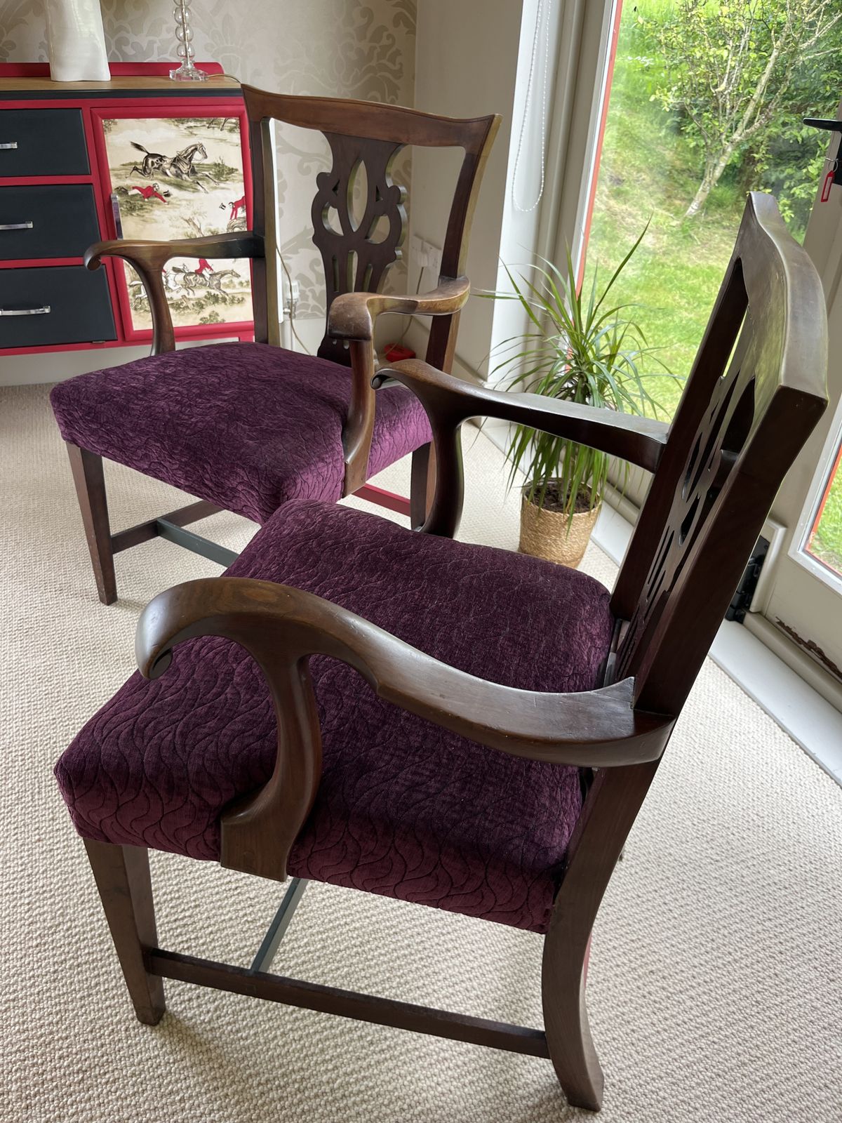 A Pair Of Xl 19h Century Mahogany Sprung Elbow Chairs photo Furniture