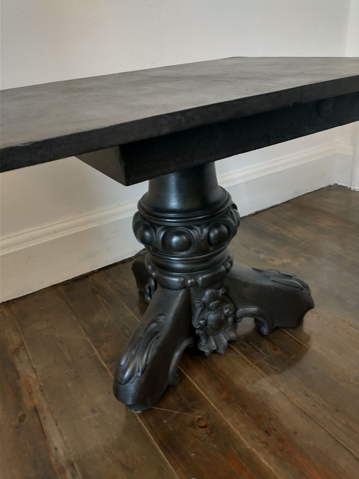 Painted Antique Pedestal Side Table