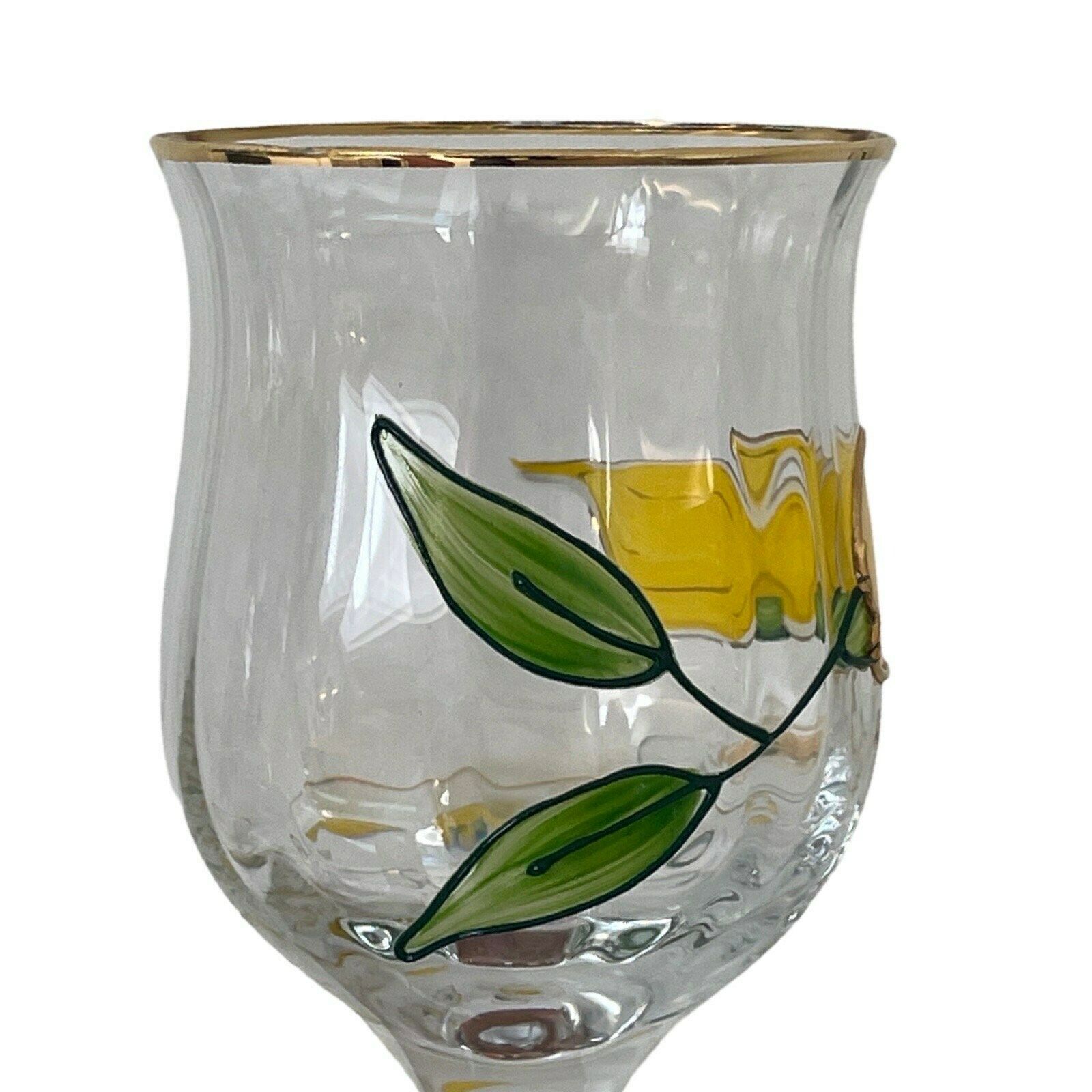 Paul Nagel   Set Of 6   Hand Painted (Wine) Glasses From The 'Tiffany' Series   Made In Germany photo vinterior