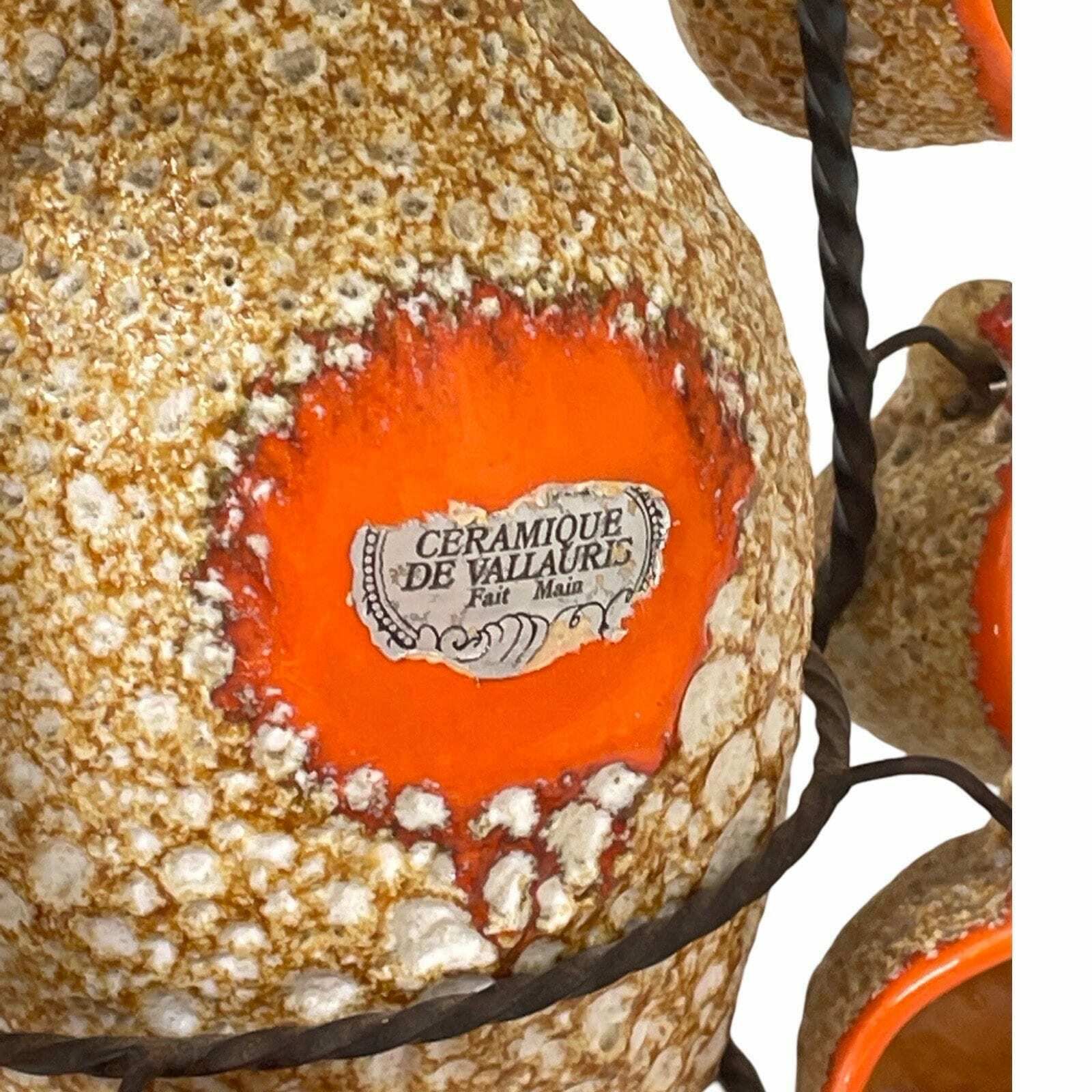 Approx. 1970's   Fat Lava / Sea Foam   Vallauris Ceramic (Marked)   Decanter And Glasses photo Home Decor