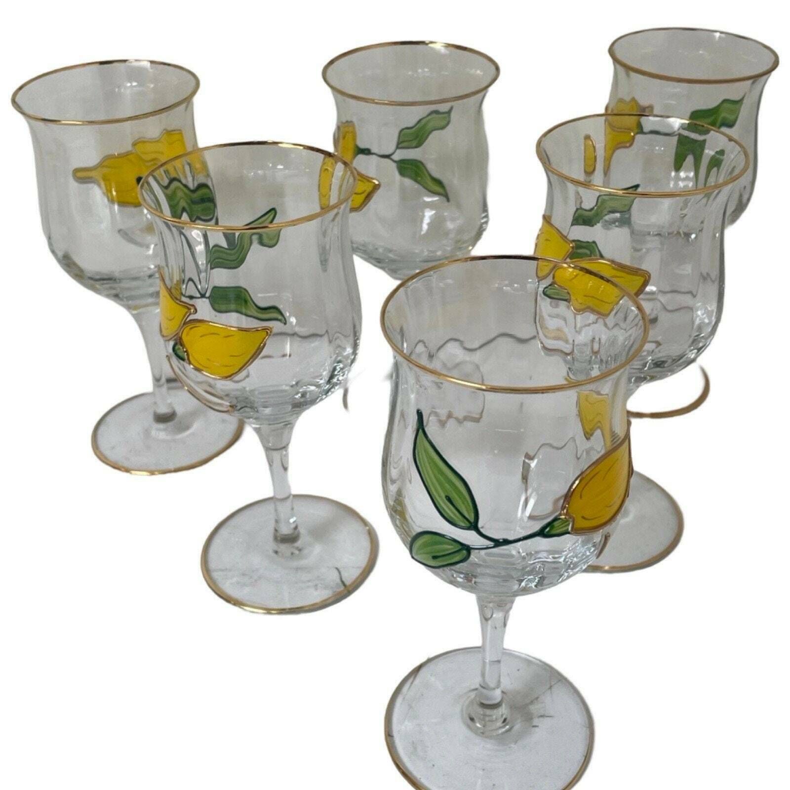 Paul Nagel   Set Of 6   Hand Painted (Wine) Glasses From The 'Tiffany' Series   Made In Germany photo Home Decor