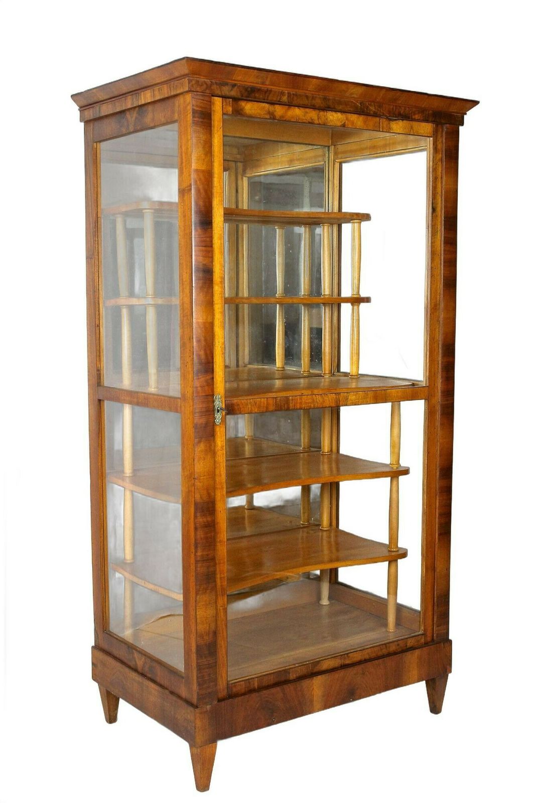 19th Century Biedermeier Nutwood Vitrine/ Display Cabinet, Austria Circa 1840