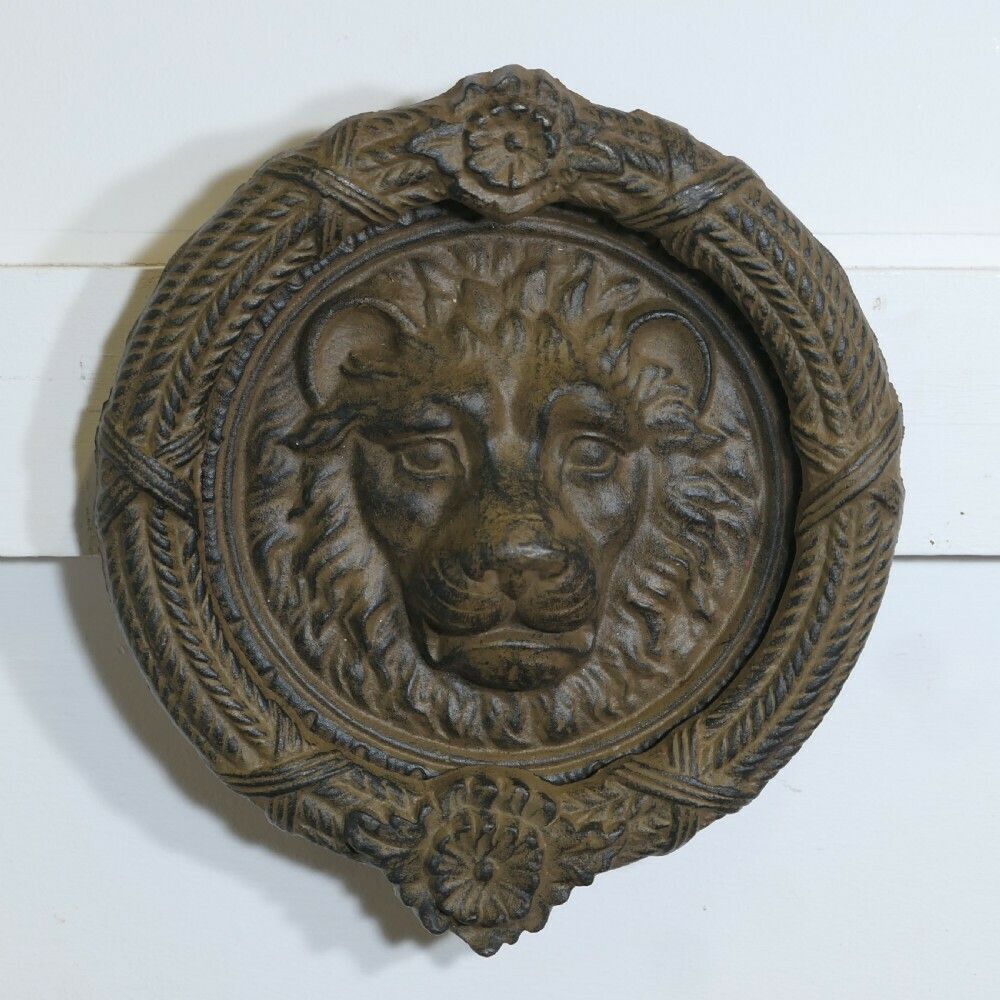Large Gothic Lion’s Mask Iron Door Knocker