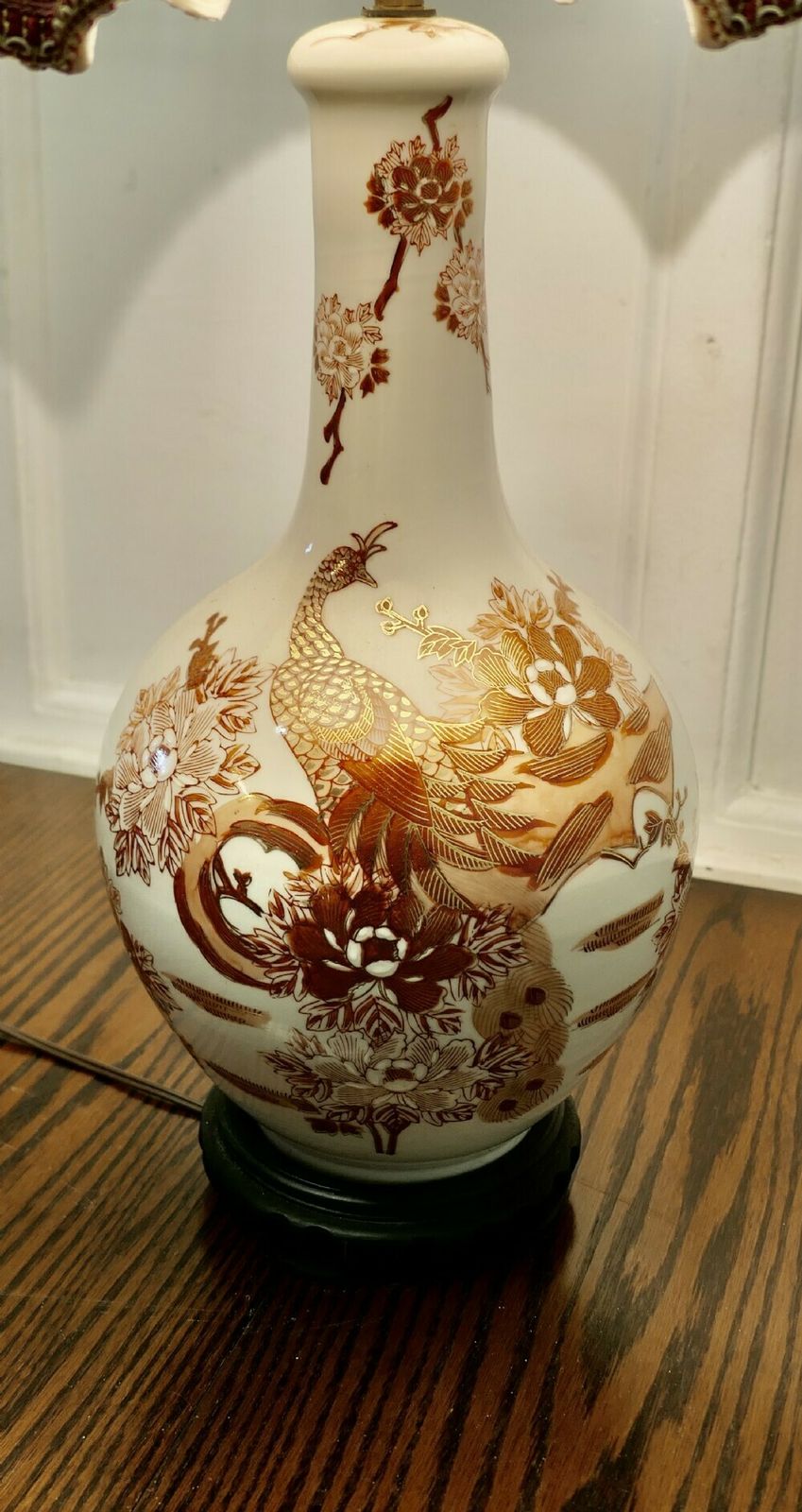 Large Famille Rose Dragon Vase Lamp, Classic Oriental Chintz photo Lighting