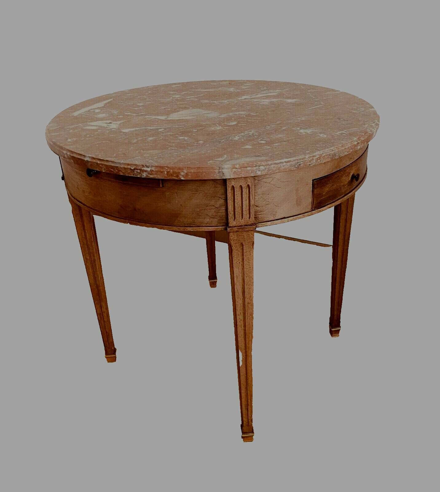 Louis XVI Style Pedestal Table In Mahogany And 20th Century Veneer photo vinterior