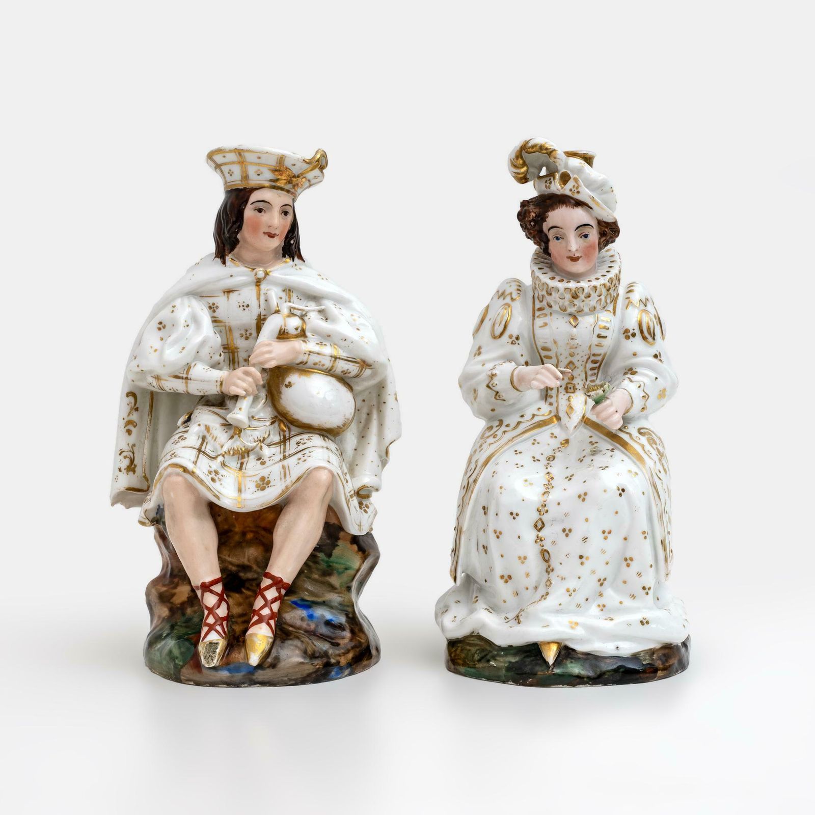 Pair Of Mid 19th Century French Perfume Holder Figures Jacob Petit Manufactory photo buy