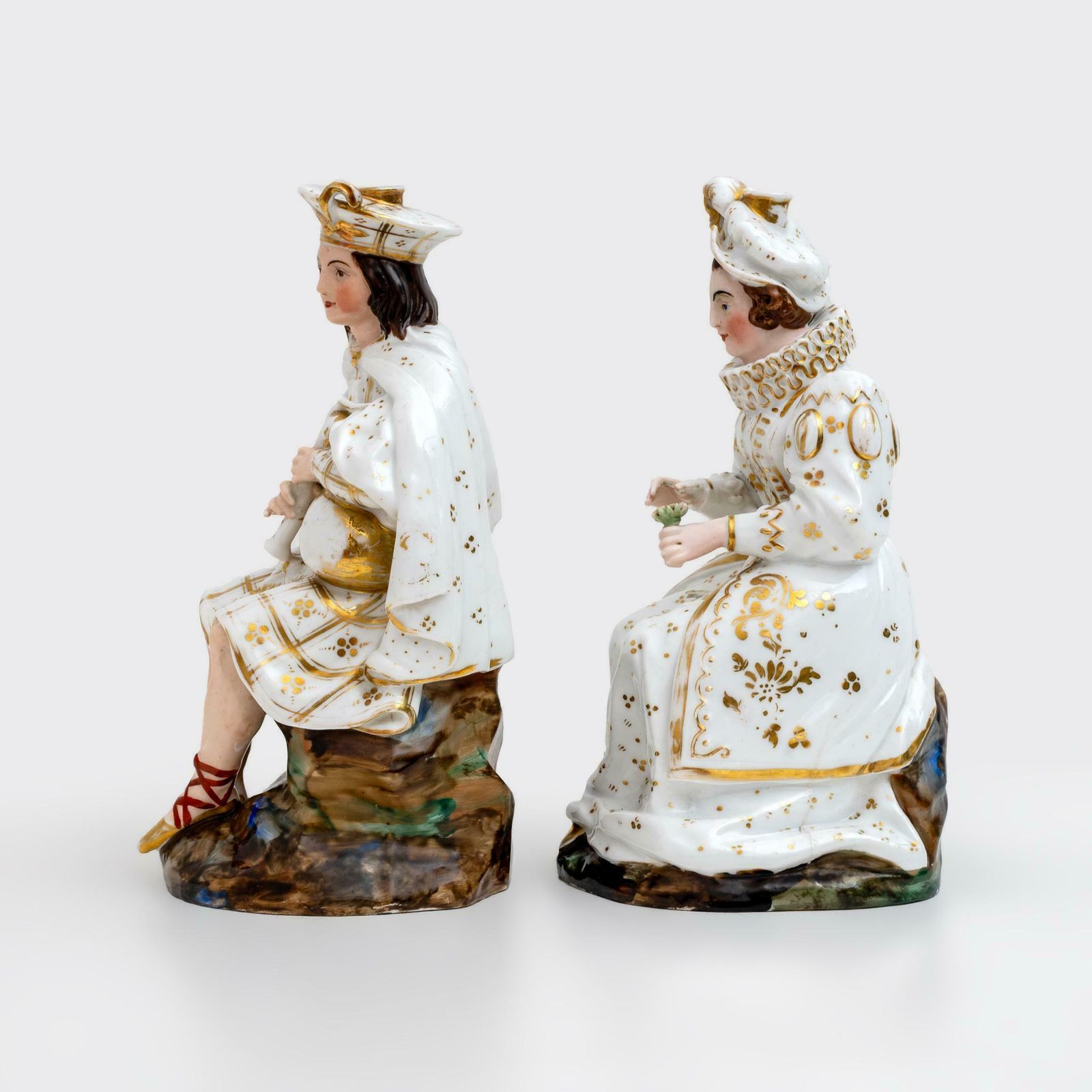 photo furniture Pair Of Mid 19th Century French Perfume Holder Figures Jacob Petit Manufactory