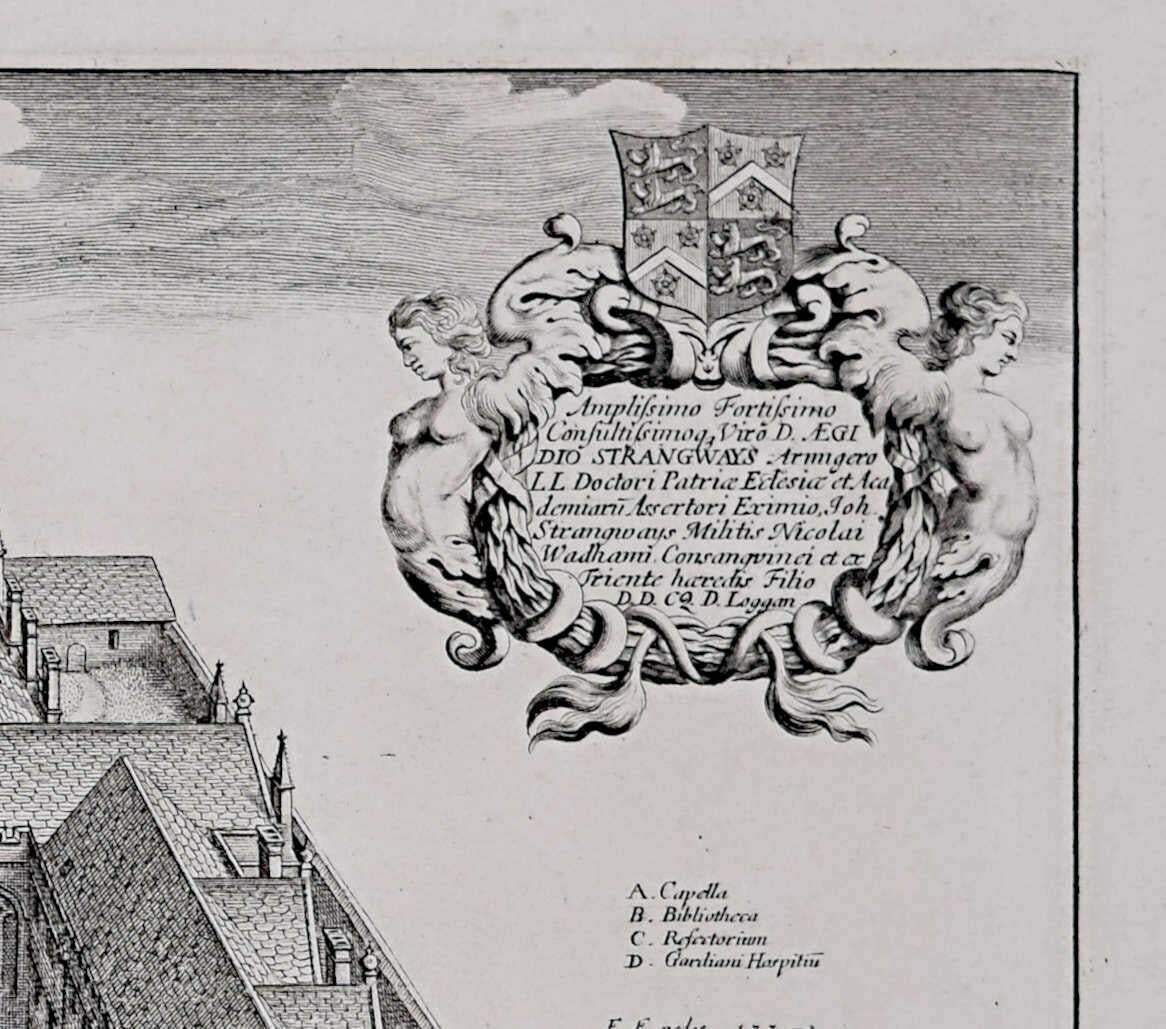David Loggan Wadham College, Oxford 1675 Engraving By David Loggan 1675 photo furniture