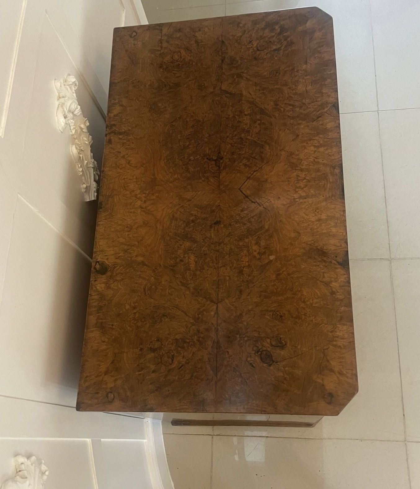 Antique 19th Century Outstanding Quality Burr Walnut Chest Of Four Drawers photo vintage
