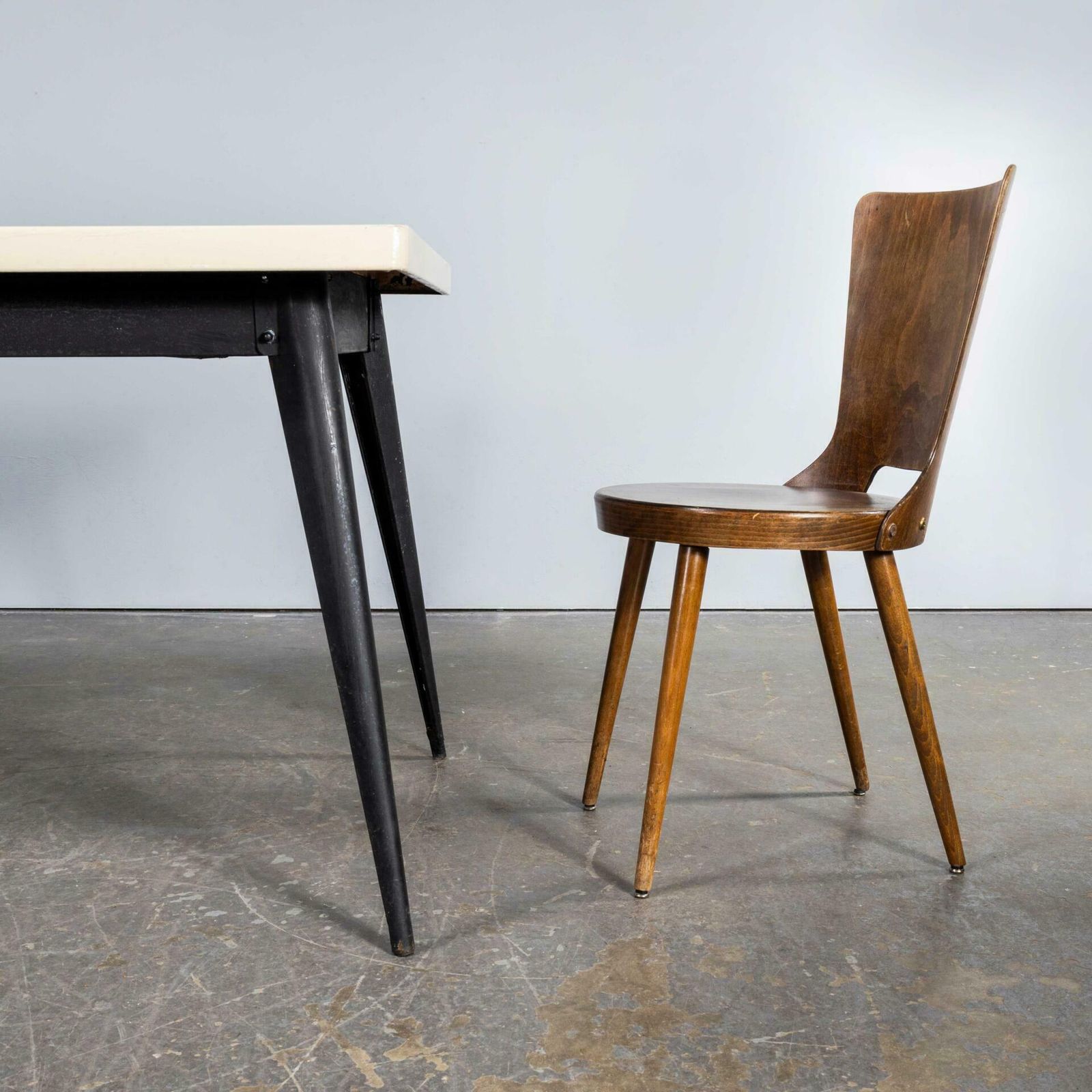 1960’s Original French T55 Tolix Rectangular White 2 Metre Dining Table. (932.4) photo for sale