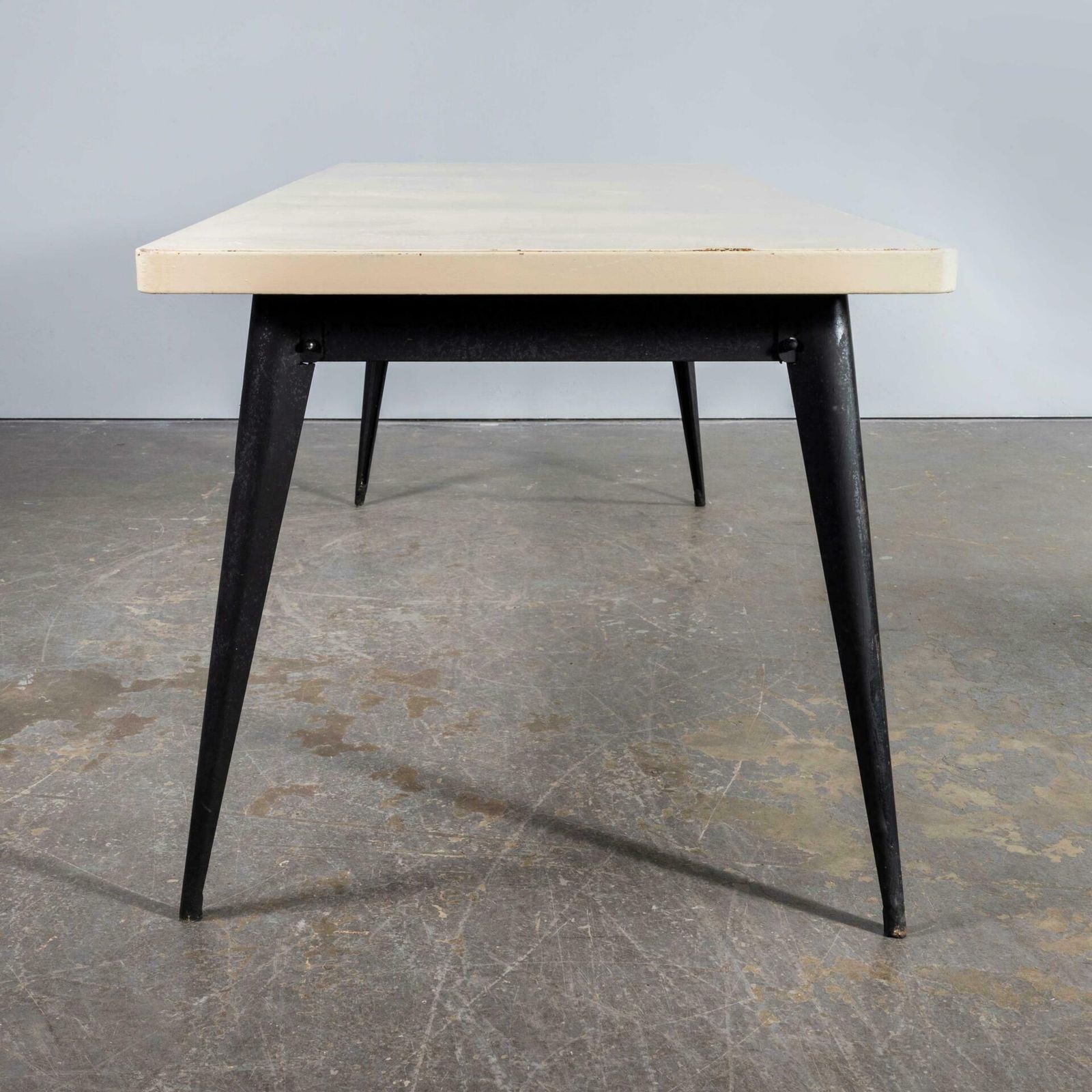 1960’s Original French T55 Tolix Rectangular White 2 Metre Dining Table. (932.4) photo Furniture