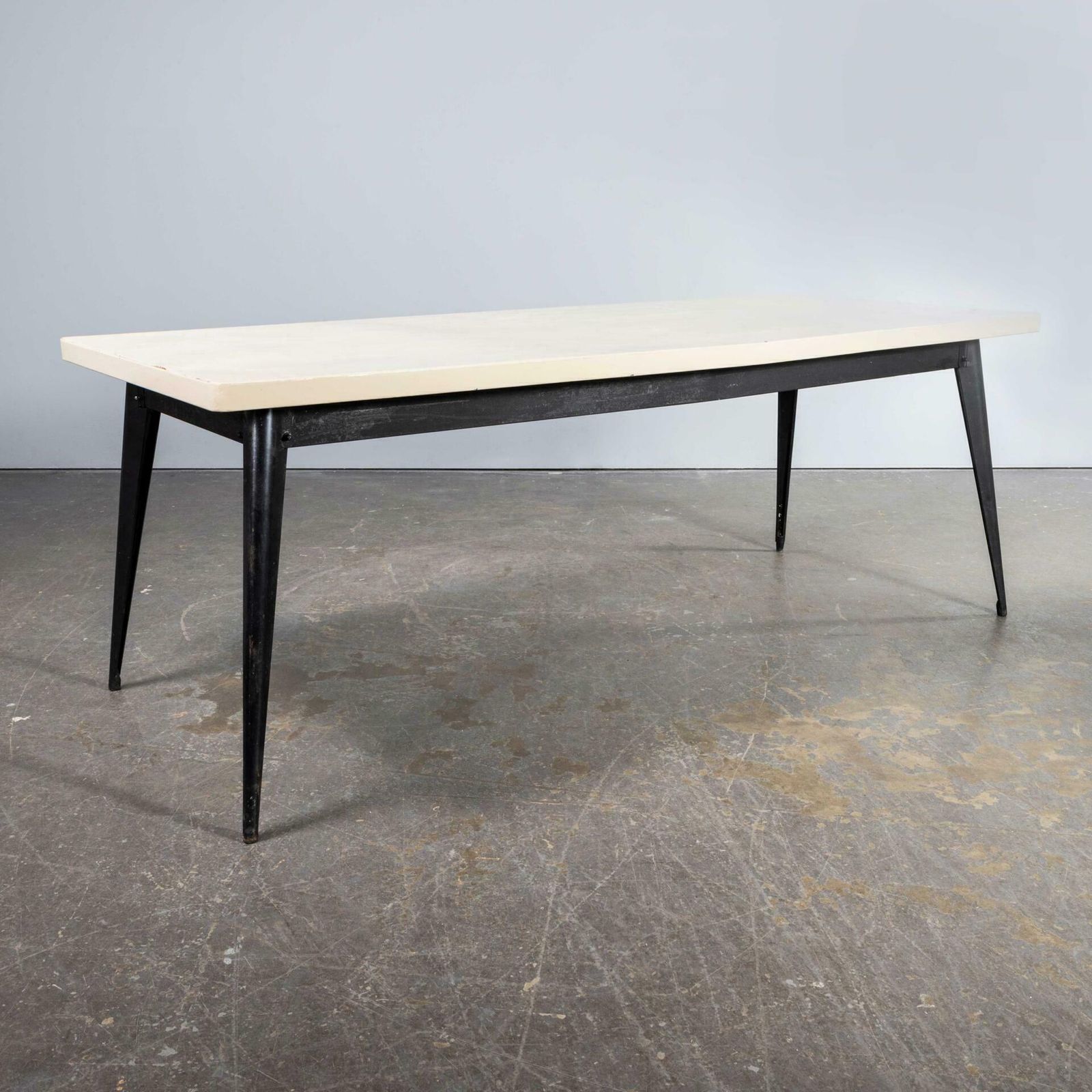 1960’s Original French T55 Tolix Rectangular White 2 Metre Dining Table. (932.4) photo 2010.0