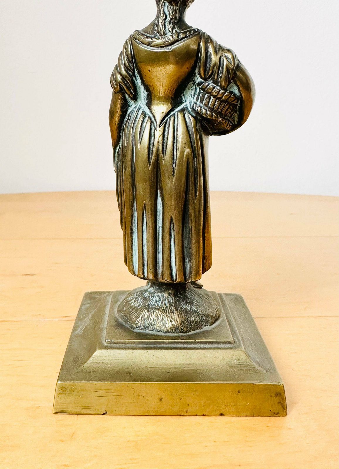 Antique Regency Bronze Candlestick, Art Nouveau Candlestick, Lady Palm Tree Leaves photo 65.0