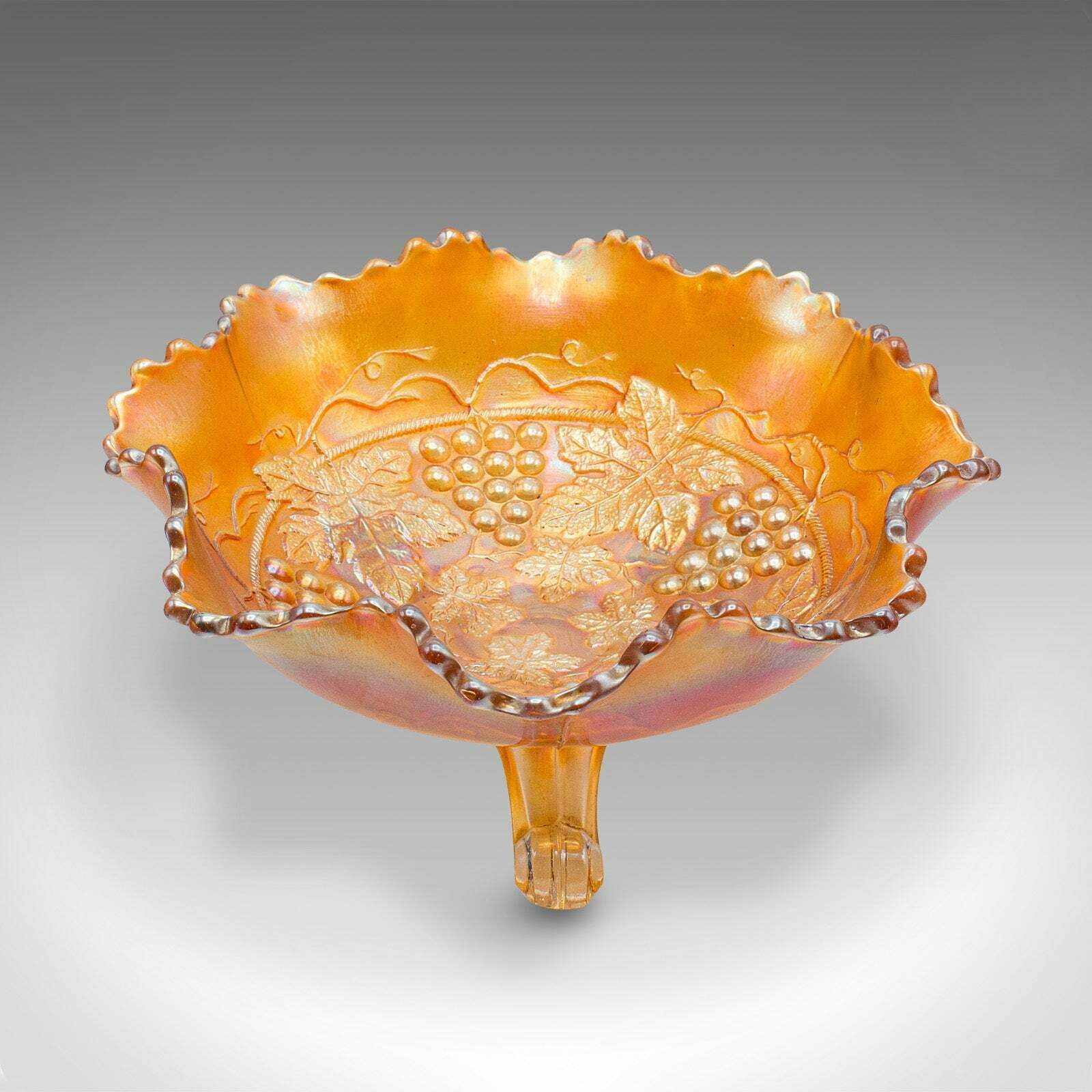 Vintage Carnival Bowl, English Lustre Glass, Decorative Confectionery Dish, 1930 photo furniture