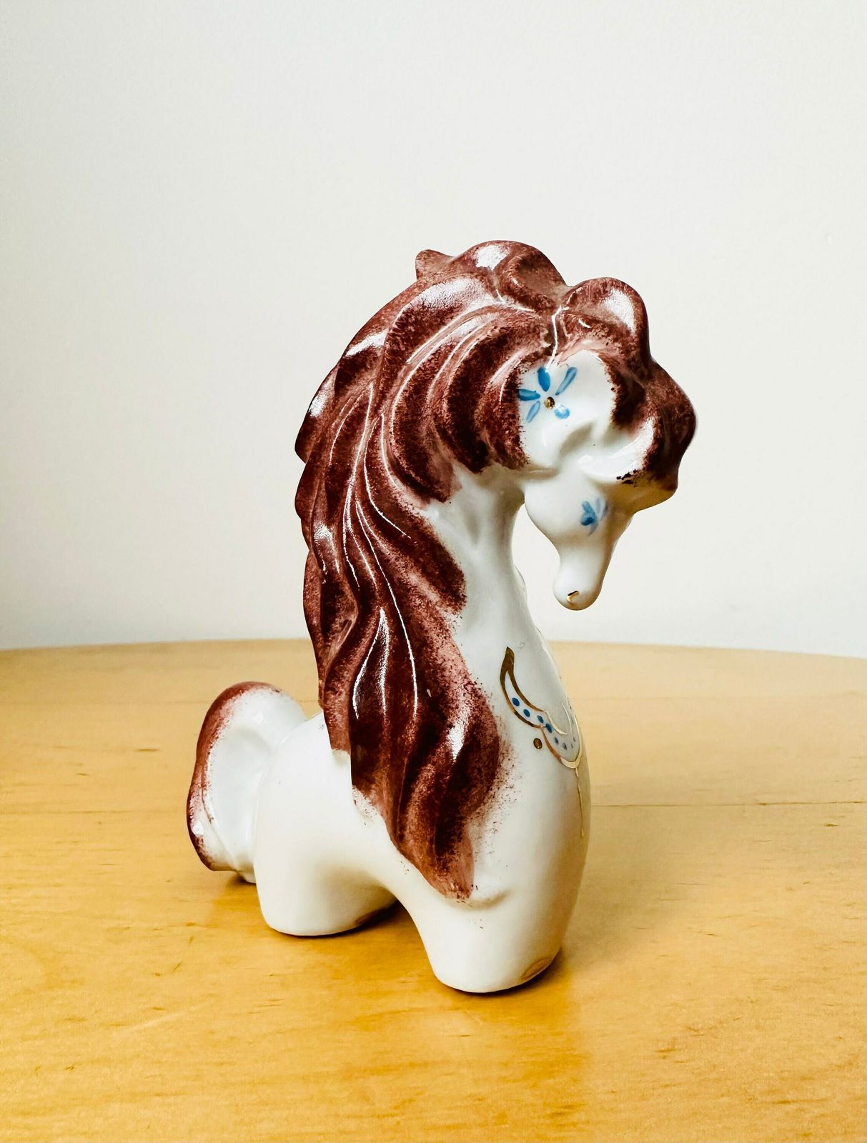 Rare Kyiv Porcelain Horse Figurine, Soviet Porcelain photo vintage