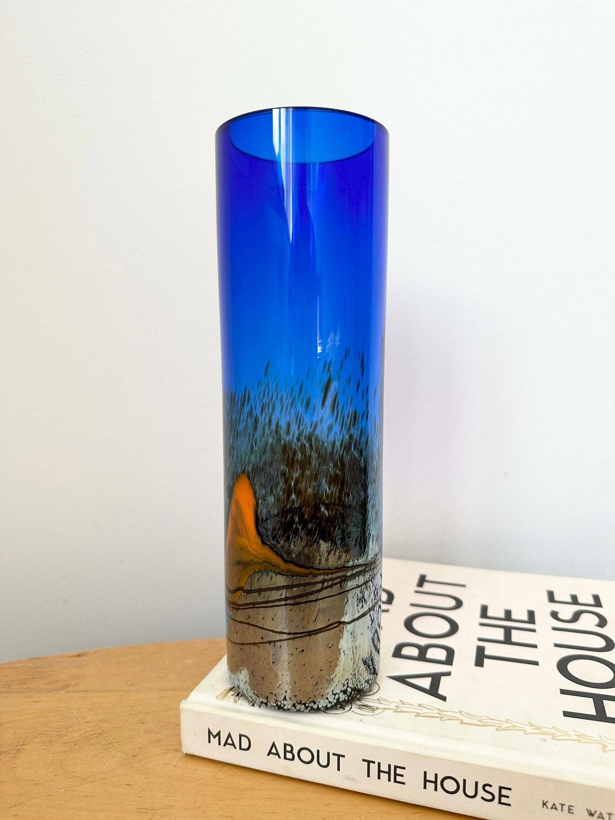Milan Vobruba Vase, Glashyttan Gusum, Blue Glass photo for sale