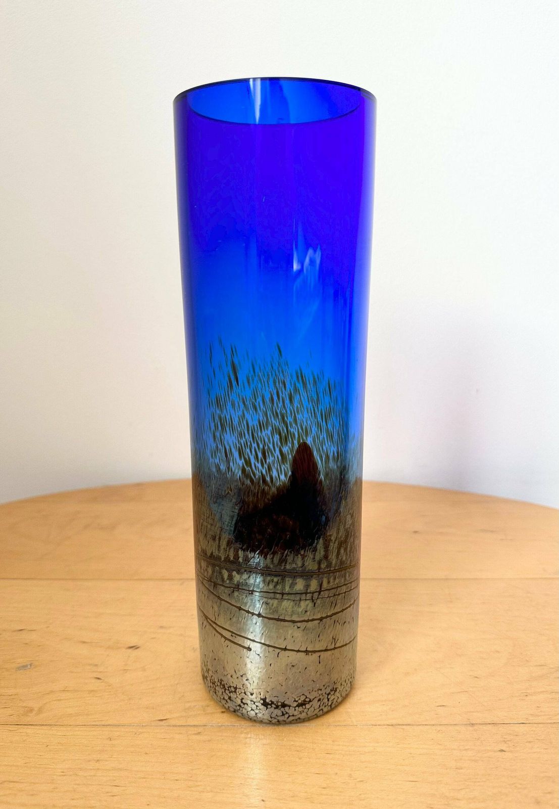 Milan Vobruba Vase, Glashyttan Gusum, Blue Glass photo 90.0