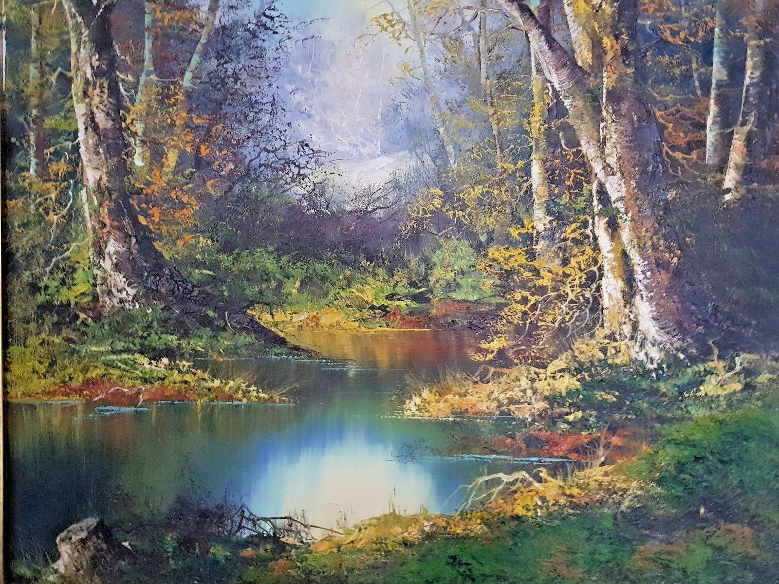 2 Large Landscape Oil Relief Paintings Spring & Winter Signed Yvette St Laurent photo 750.0