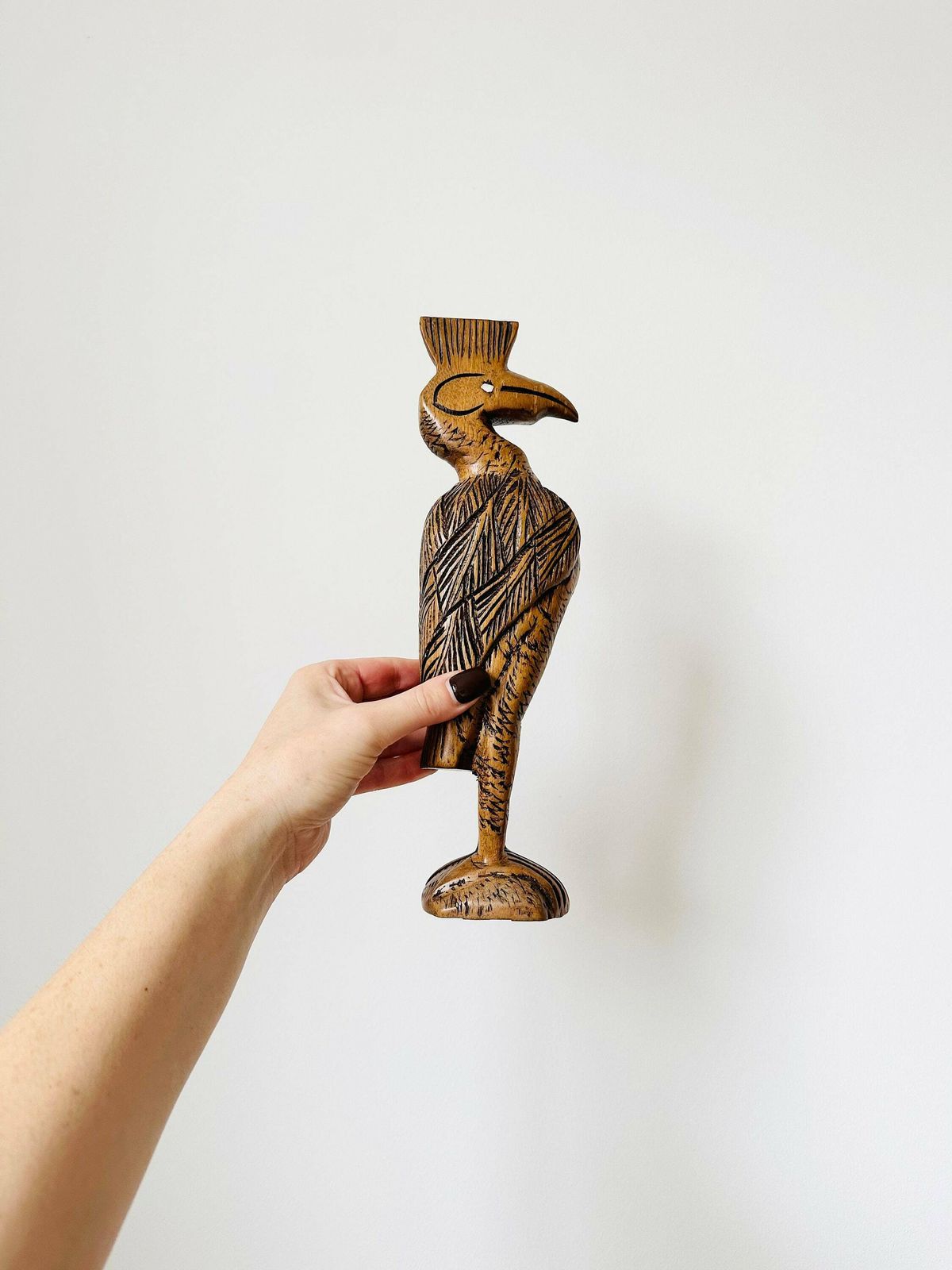 Pair Of Wood Birds, Hand Carved Birds photo for sale