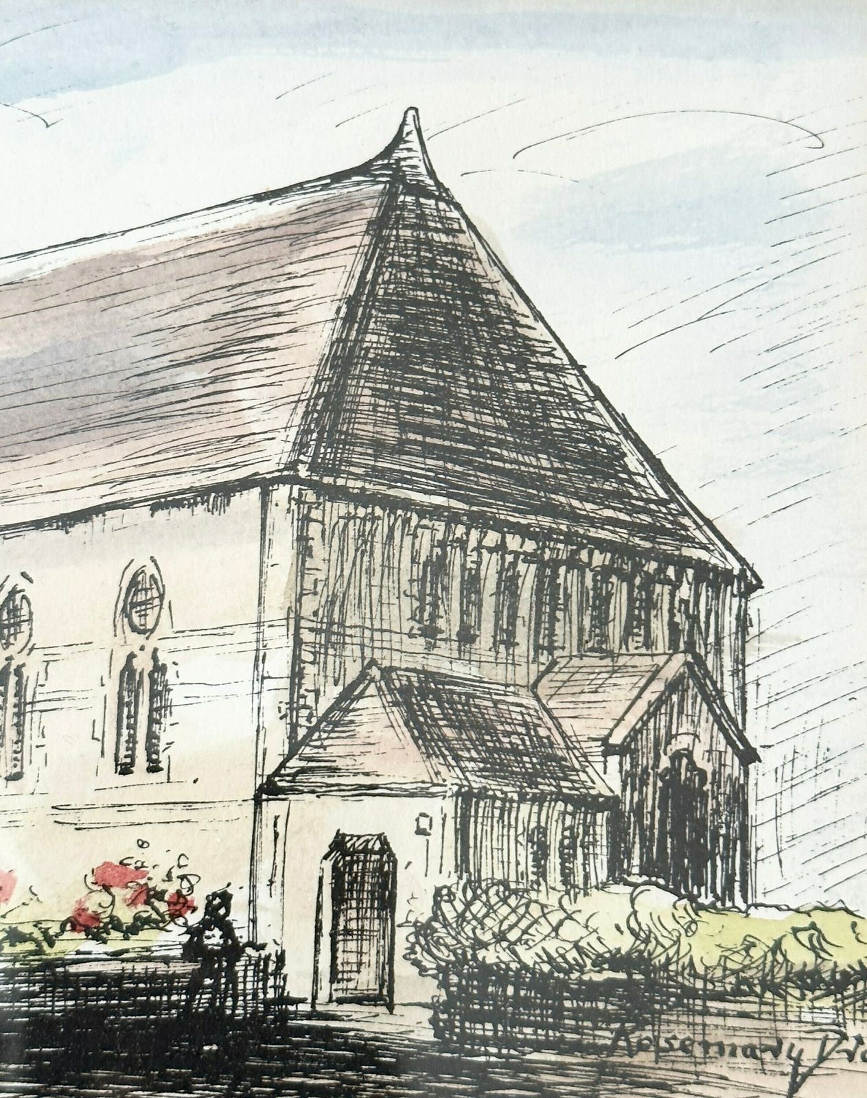 Original Watercolour Painting, St George’s Church Worthing, Framed Painting photo 61.0