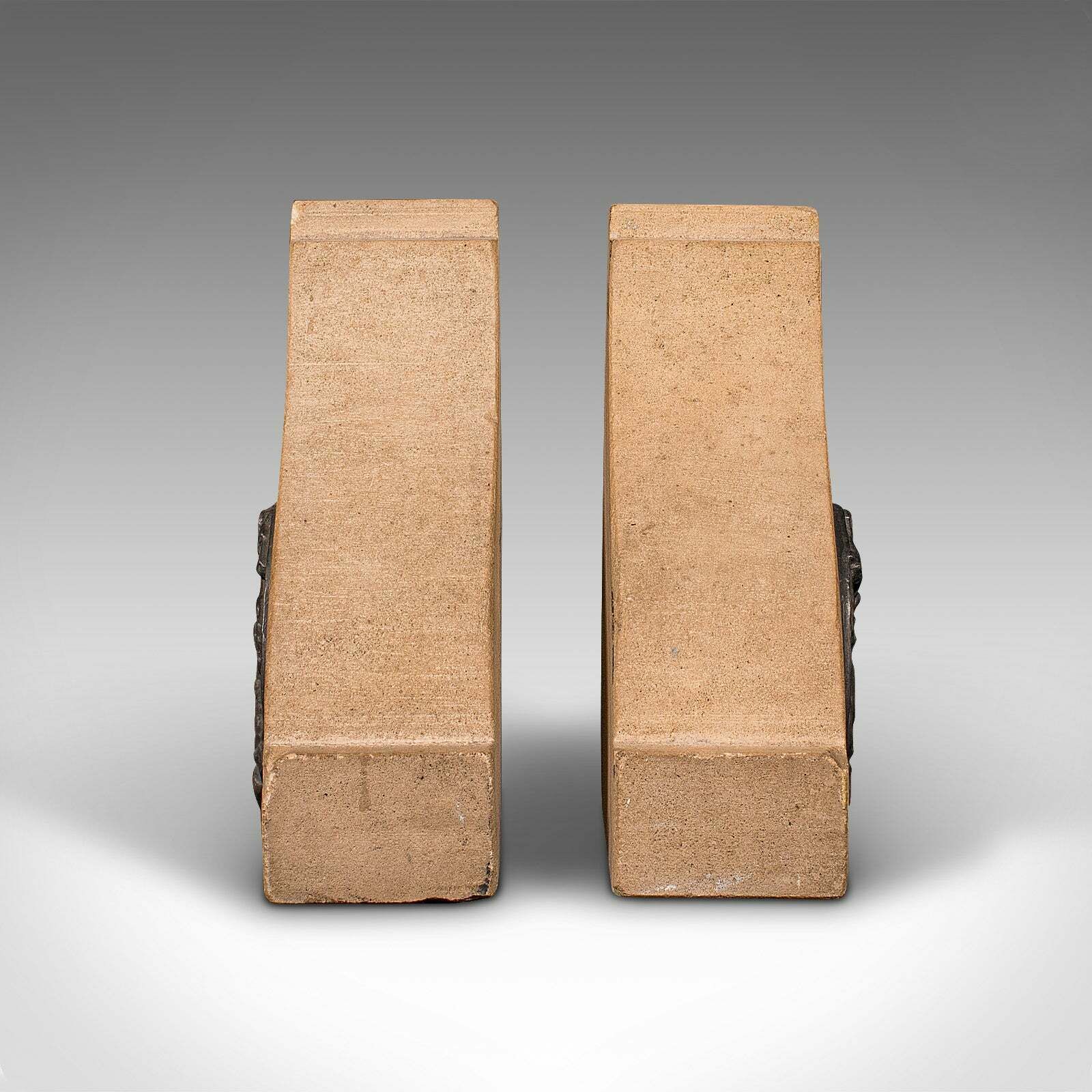 Vintage Pair Of Decorative Bookends, English, Book Rest, Mid Century, Art Deco photo Home Decor