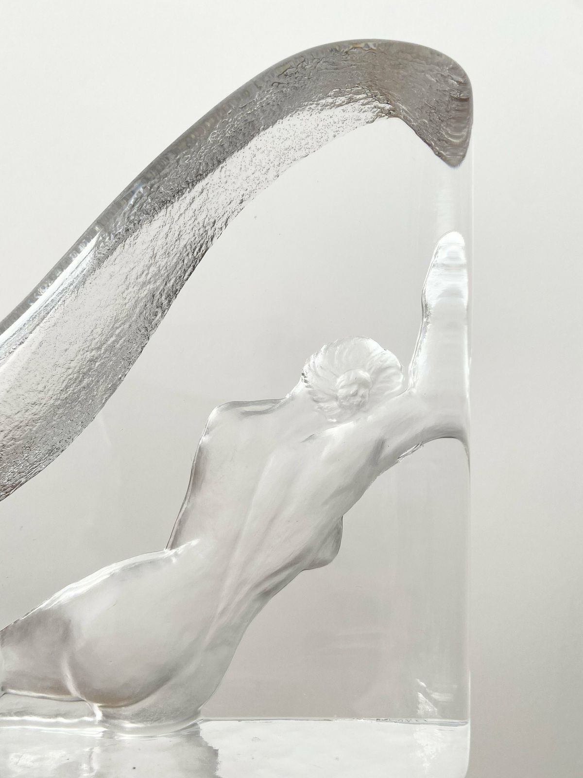 Large Nybro Glasbruk Glass Paperweight, Nude Woman, Scandinavian Glass, Christmas Table Decor, Made In Sweden photo vinterior