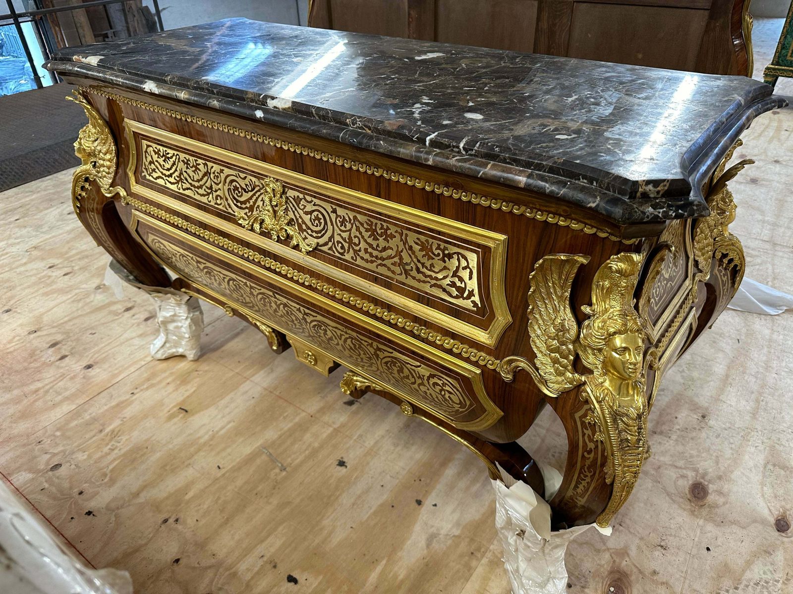 Rare, French Baroque, Bronze Mounted Chest Of Drawers, Linke Style (Pair Available) photo vinterior