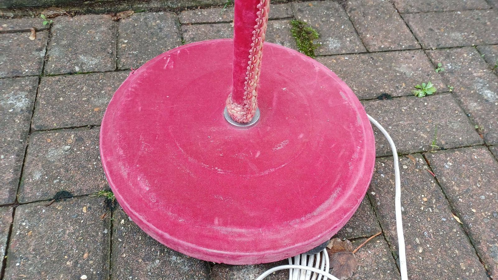 Superb Bespoke Vintage Pink Velvet Covered Standard Lamp And Shade Originally Art Deco Chrome. photo 295.0