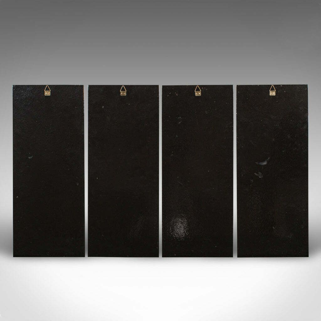 825.0 Vintage Set Of Wall Panels, Chinese, Lacquer, Mother Of Pearl, Oriental Display photo