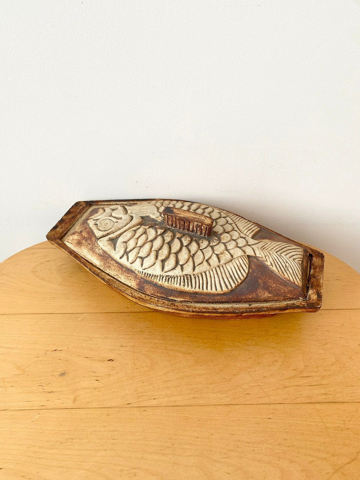 Pottery Fish Tureen, Quantock Stoneware Pottery, Rustic Home