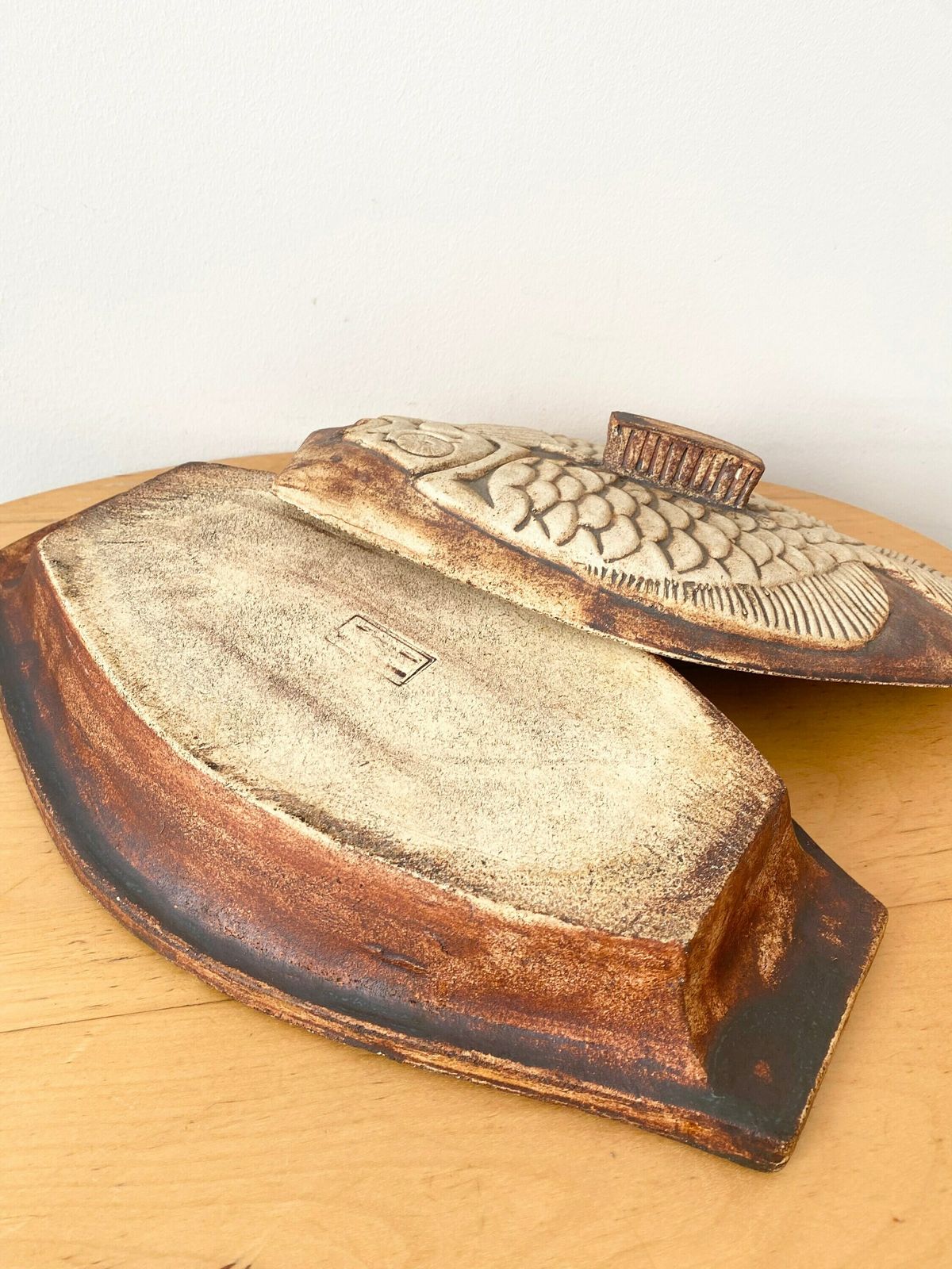photo for sale Pottery Fish Tureen, Quantock Stoneware Pottery, Rustic Home