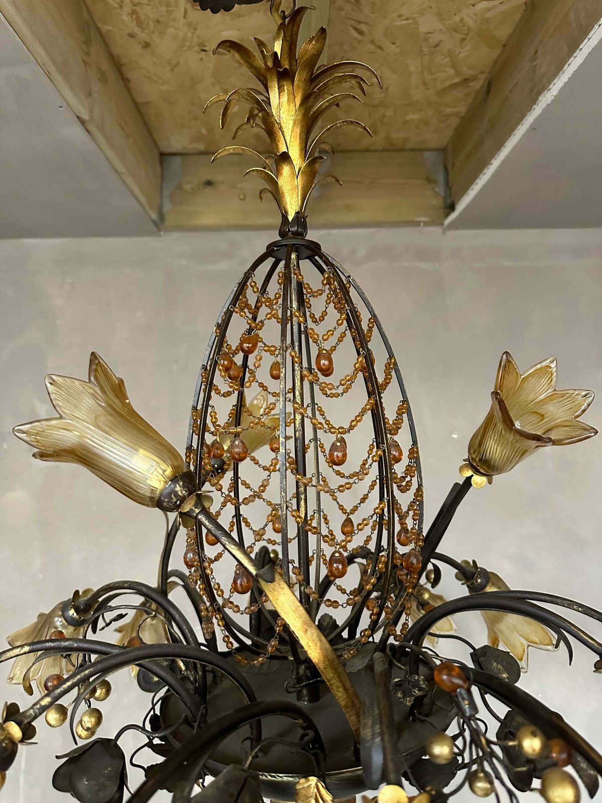 Very Rare, Italian 1979’s Murano “Pineapple” Chandelier photo 1195.0