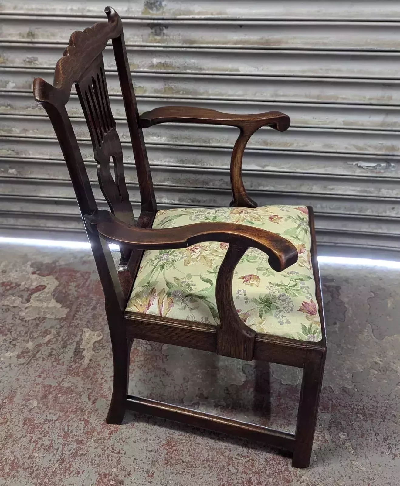 Georgian Oak Splat Back Chair, 1800s photo Furniture