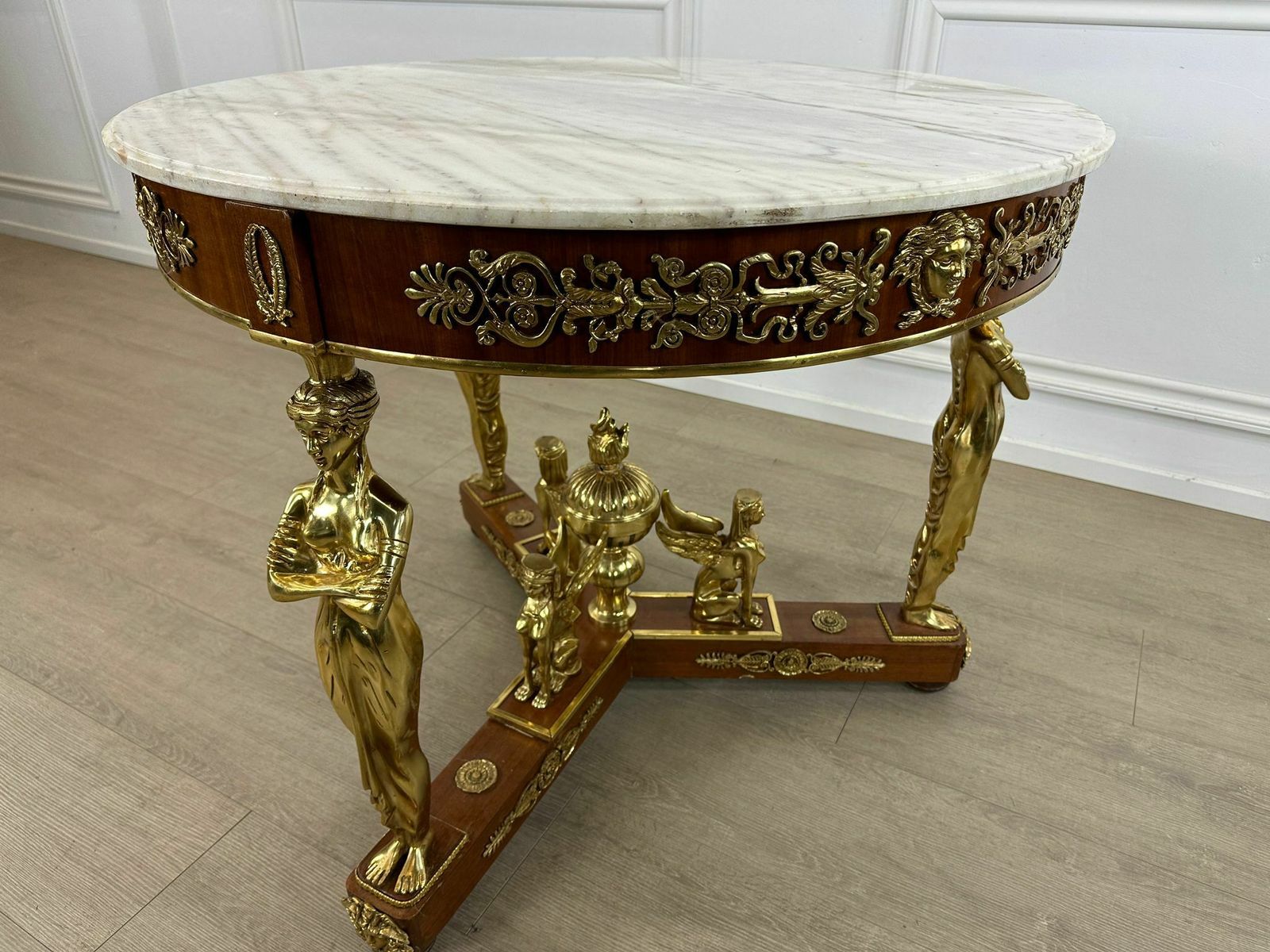Stunning, Bronze Marble Top French Centre Table With Ormolu Decoration photo furniture