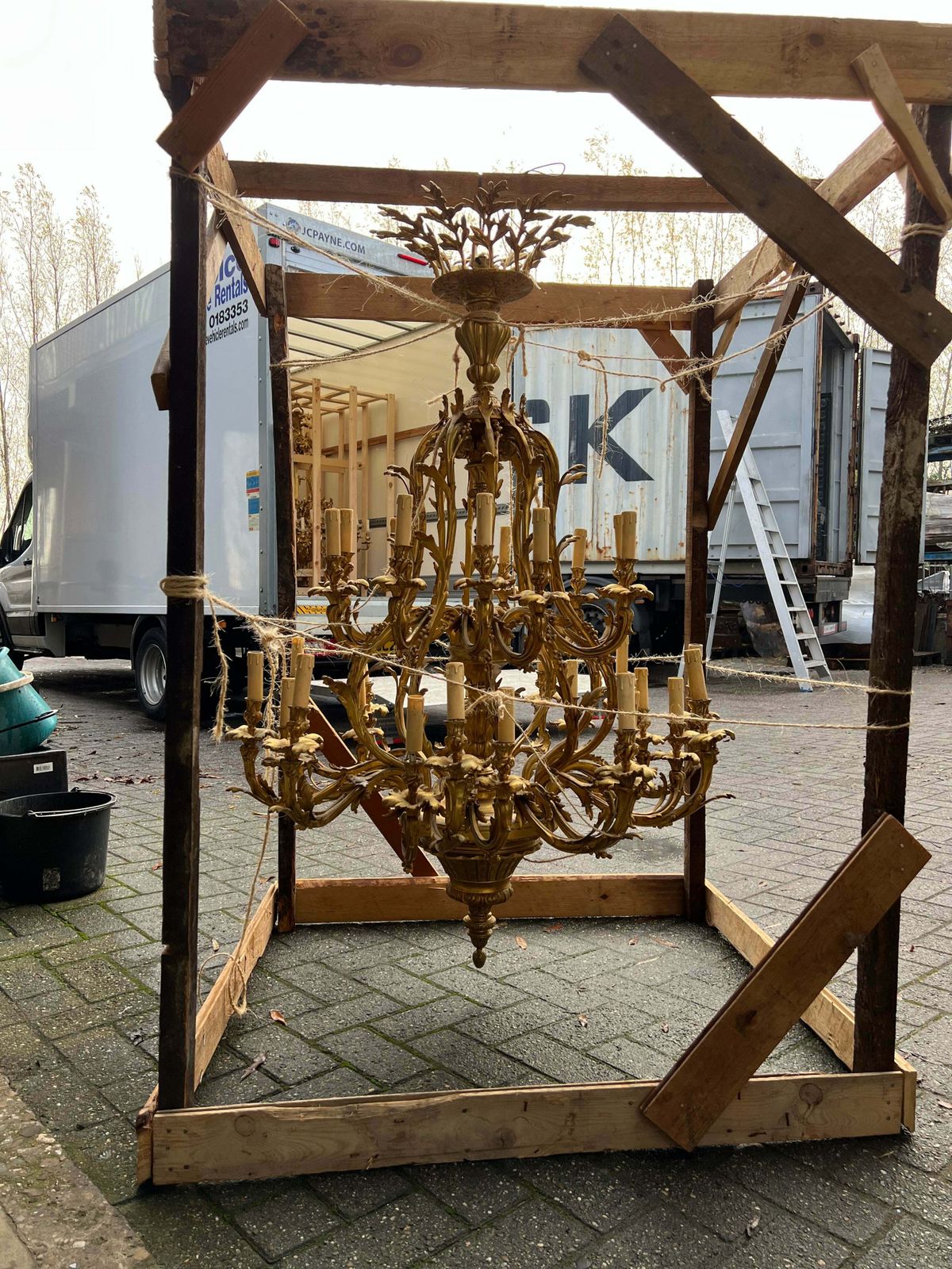 Huge, Solid Bronze, Antique French Royal Chandelier 24 Arms (Pair Available) photo for sale
