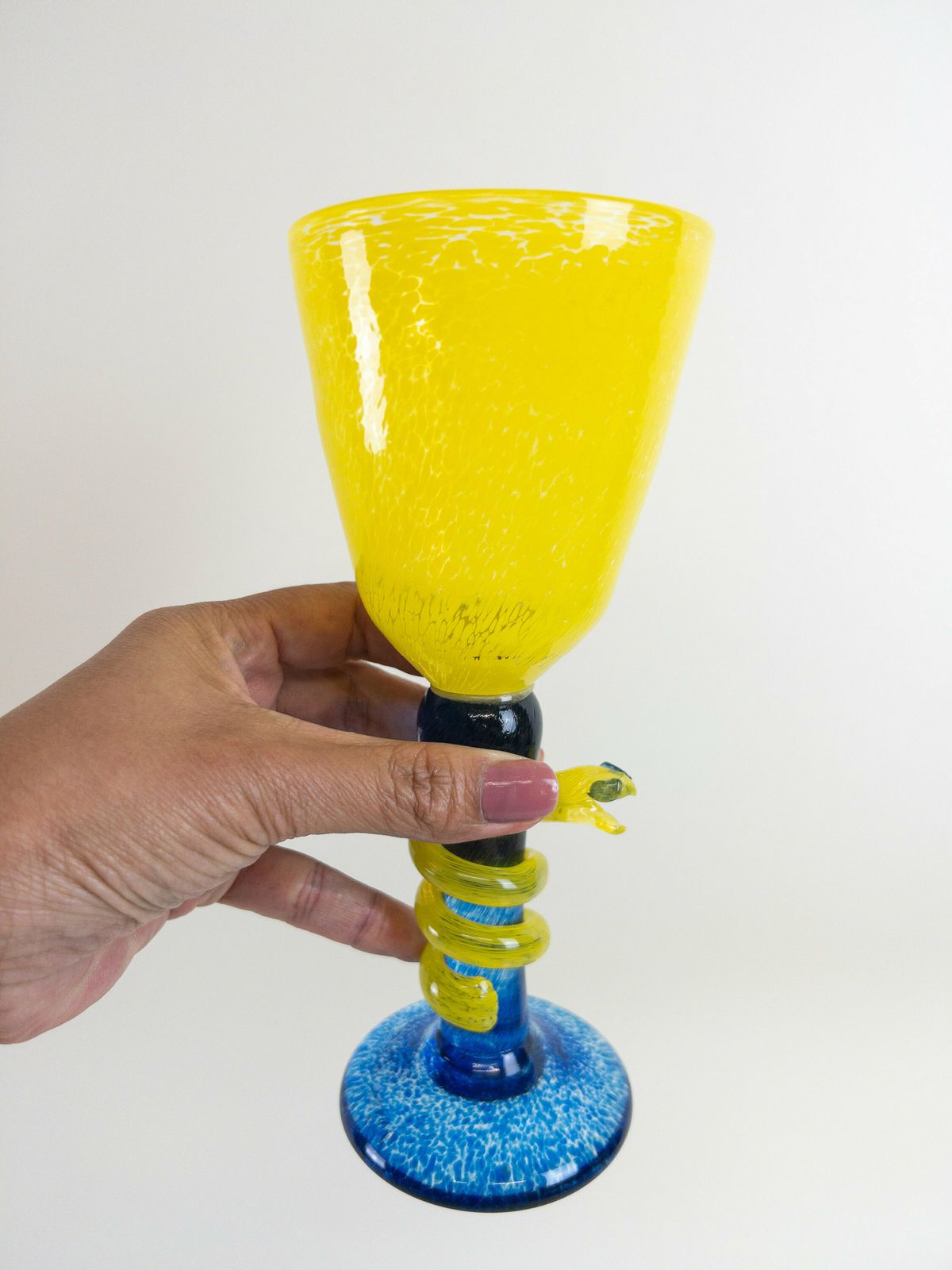 Art Glass Snake And Goblet By Heino Lance For Jan Stievens Glashytta   Vintage Swedish Collectible Glass photo furniture