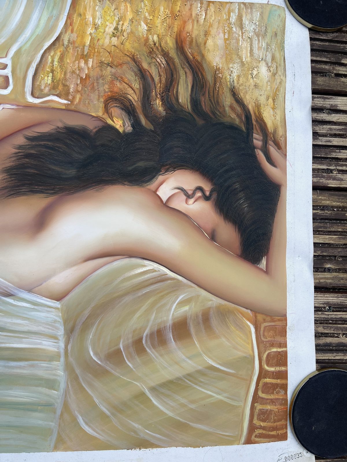 Oil On Canvas Semi Nude Woman With Certificate Of Authenticity 2003 photo Art