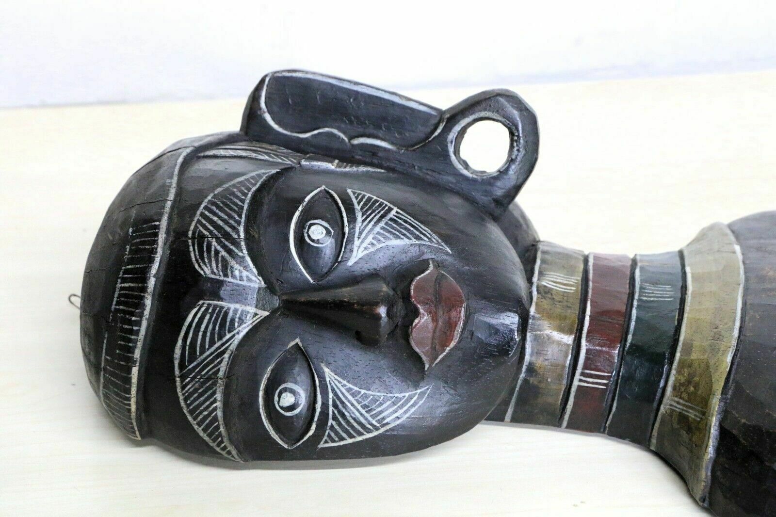 photo buy Large Vintage African Carved Female Figure Flat Backed Wall Hanging Mid 20th C.