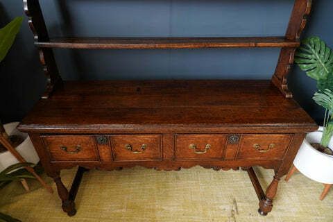 photo buy Late Georgian Early Victorian Welsh Dresser Solid Oak Brass Bail Pulls
