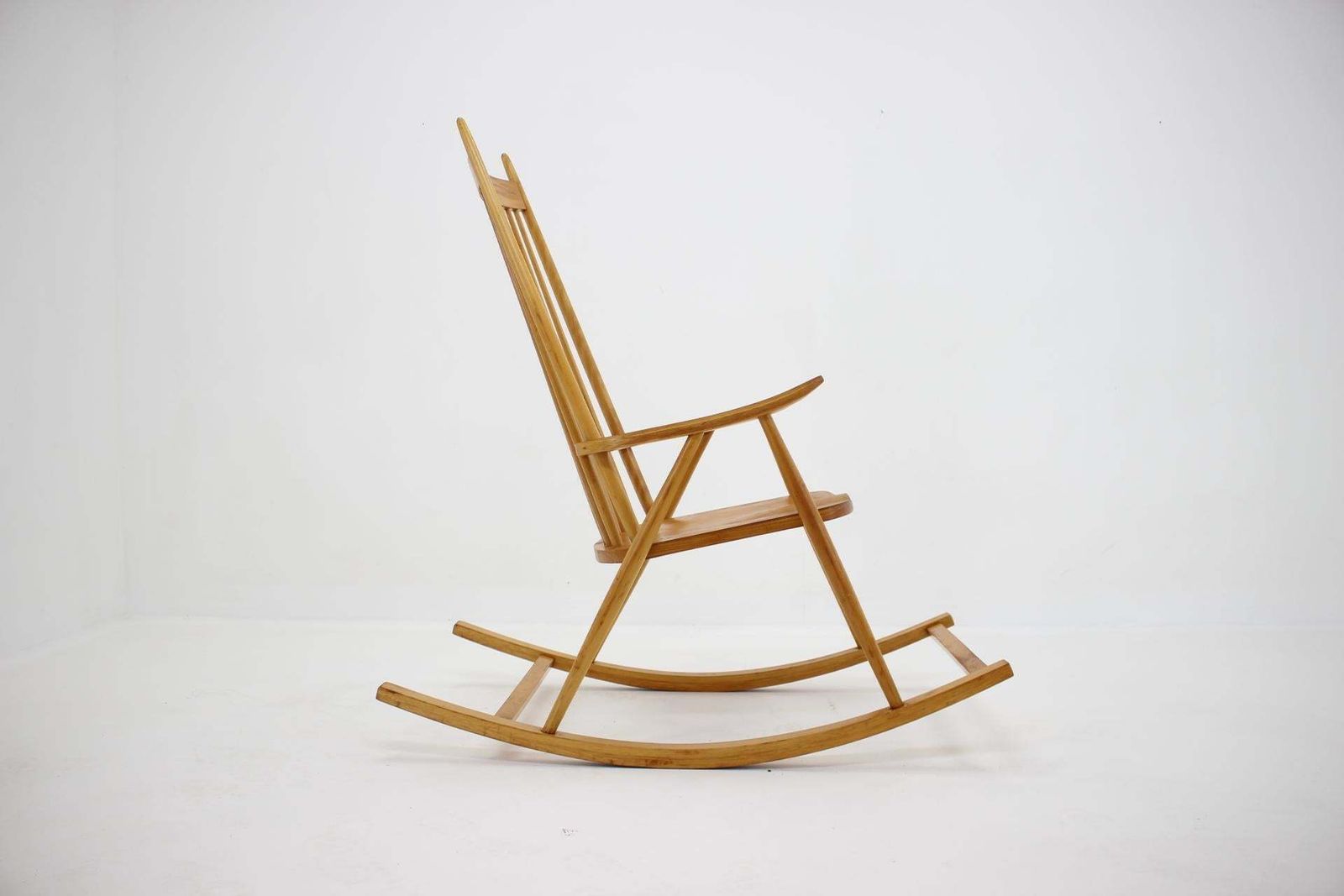 1960s Midcentury Wooden Rocking Chair, Czechoslovakia photo for sale