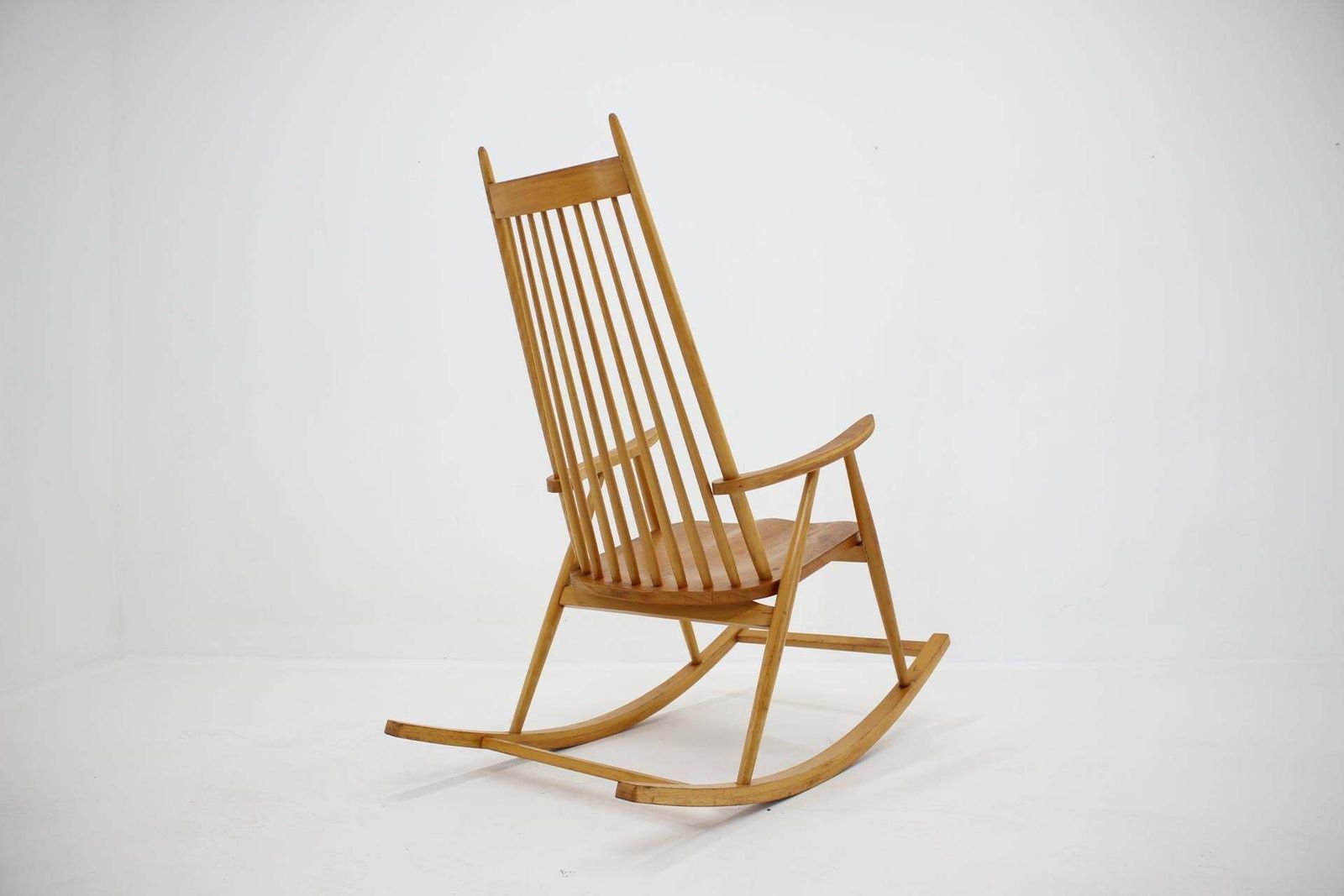 1960s Midcentury Wooden Rocking Chair, Czechoslovakia photo Furniture