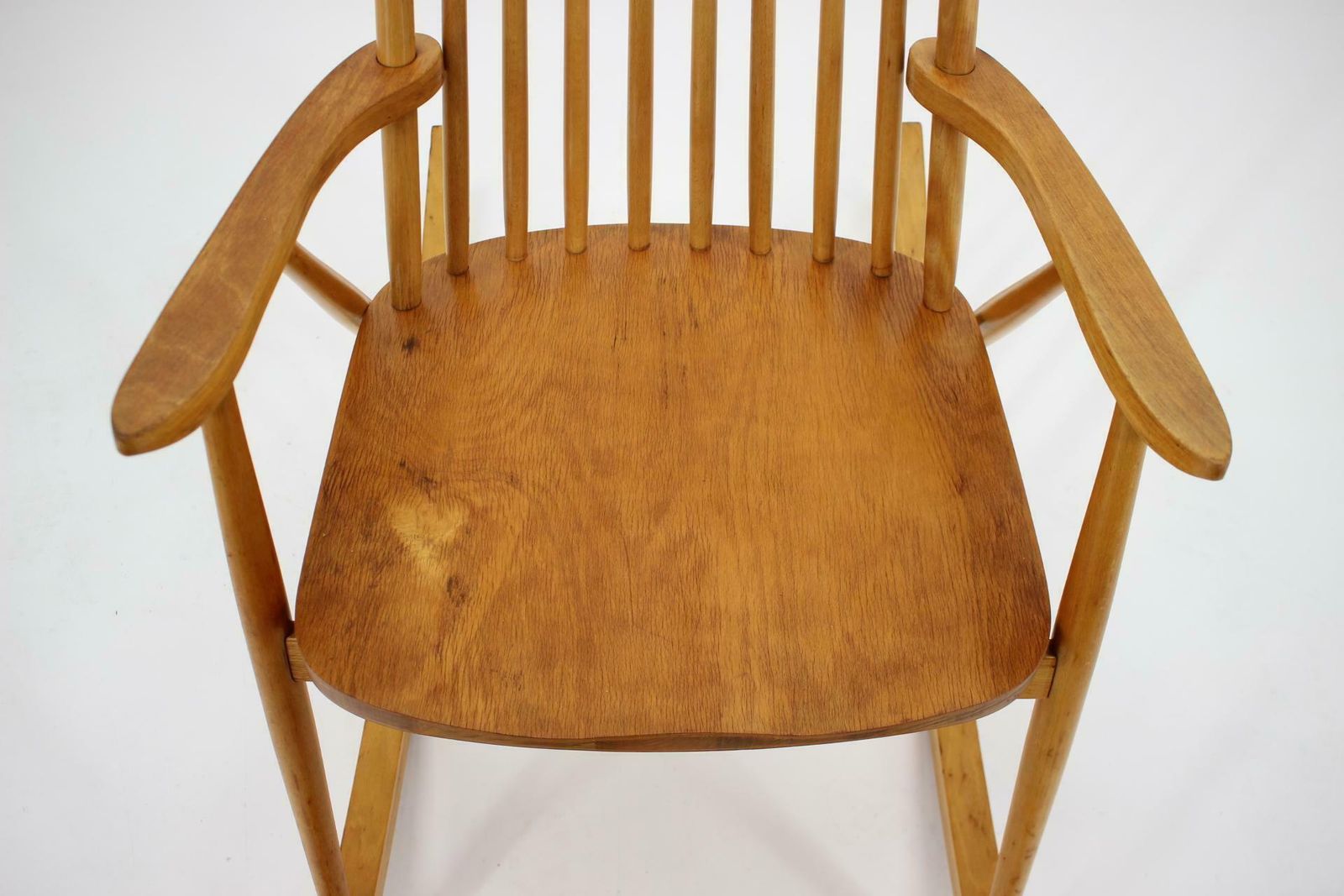 1960s Midcentury Wooden Rocking Chair, Czechoslovakia photo vintage