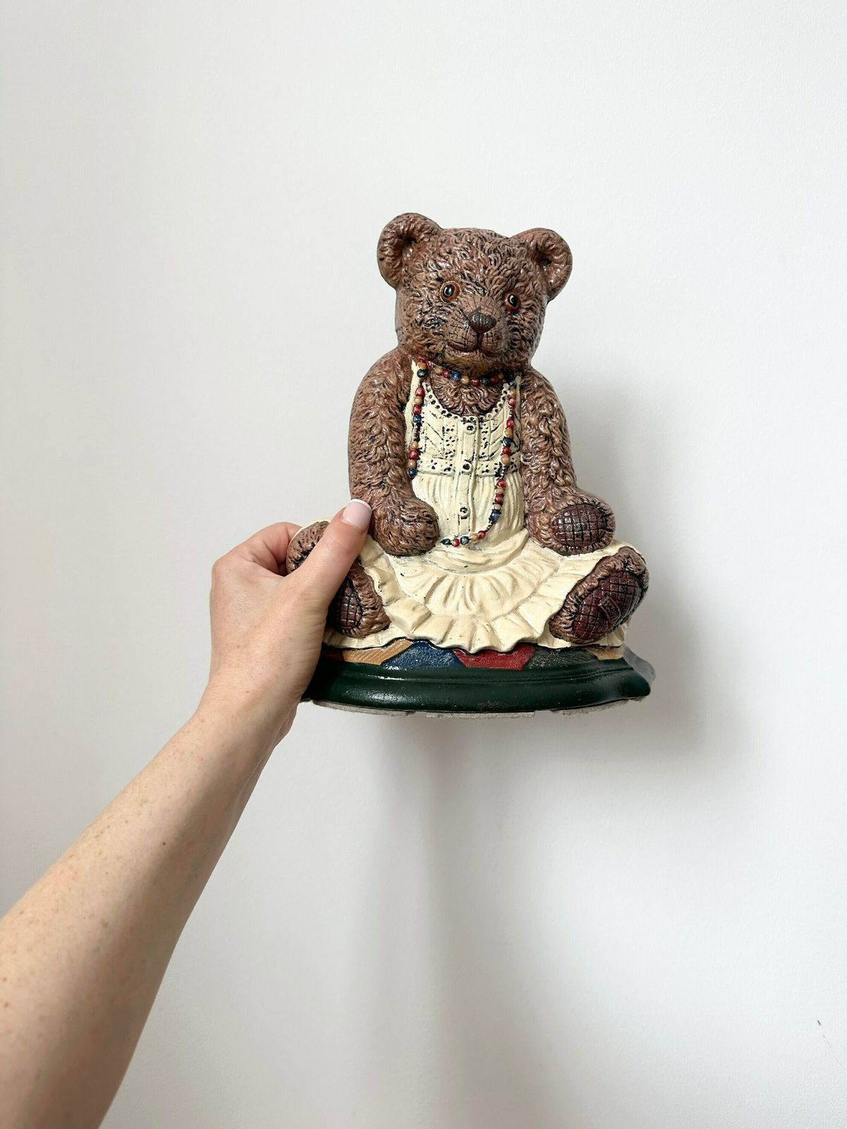 photo furniture Large “Wright Studios'' Teddy Bear Cast Iron Door Stop