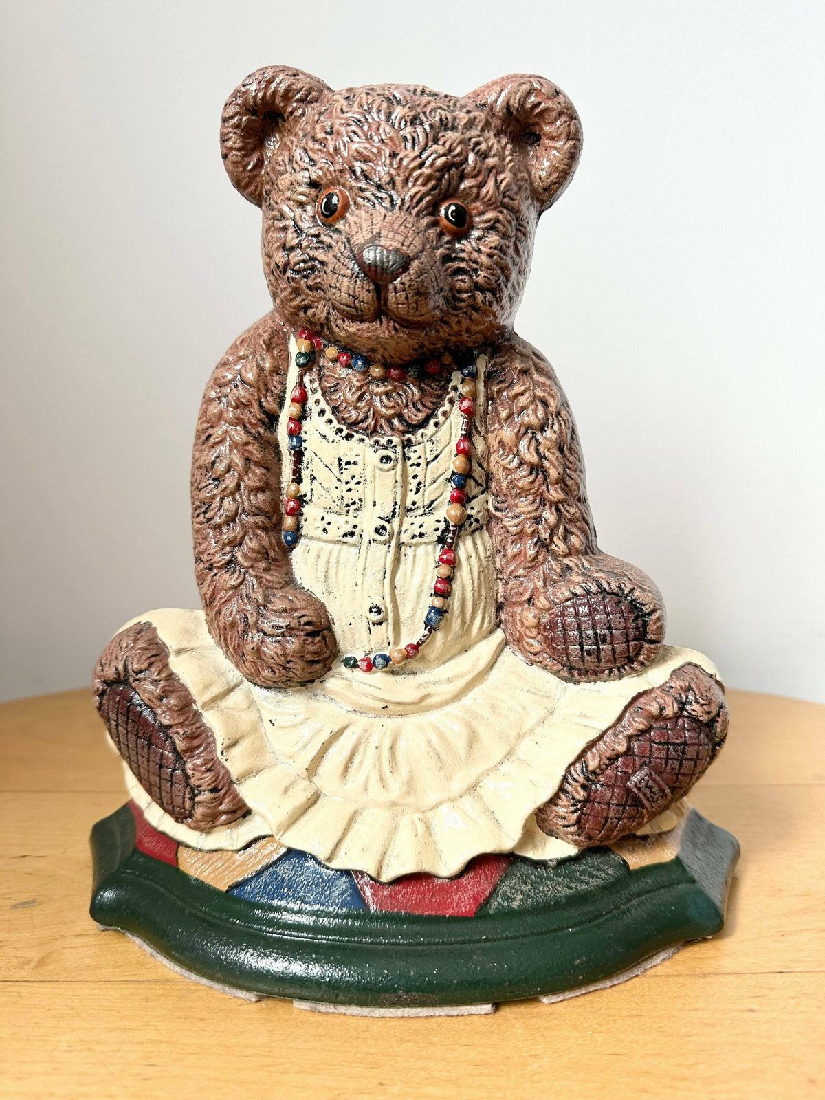 photo for sale Large “Wright Studios'' Teddy Bear Cast Iron Door Stop