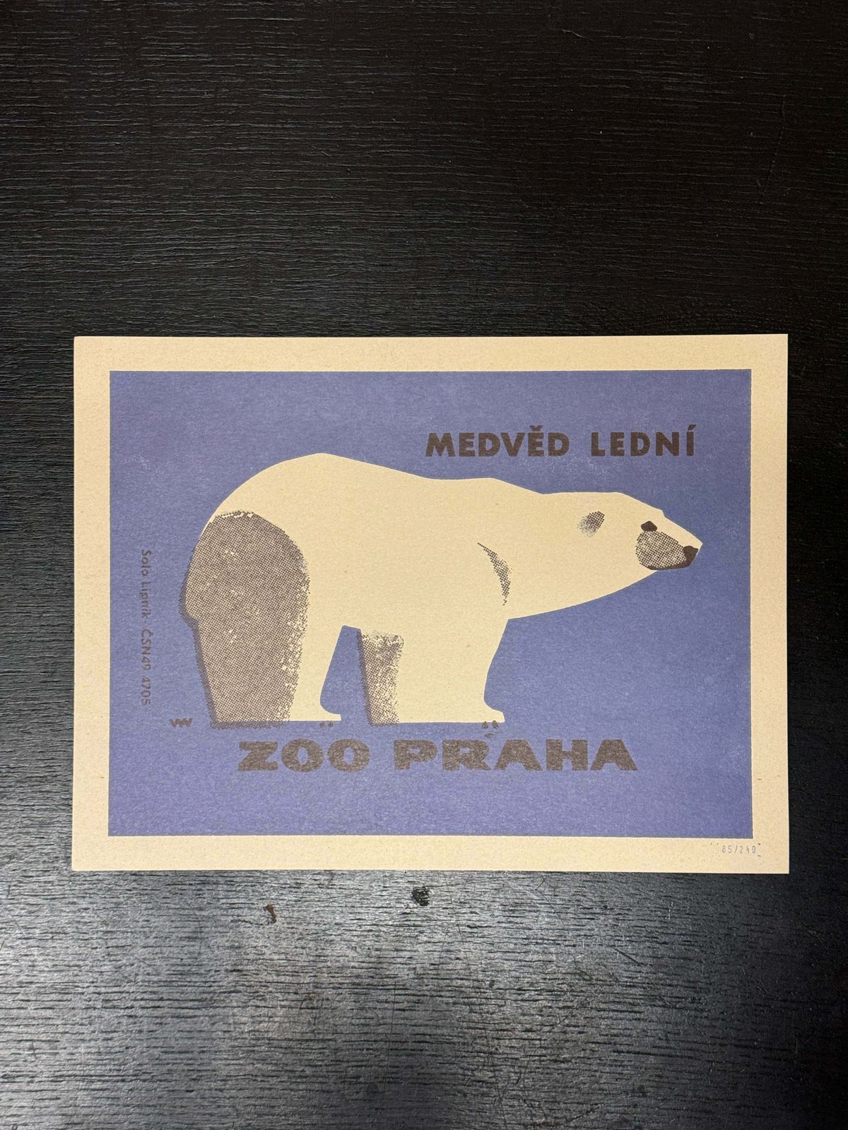 Limited Edition Czech Match Box Art Poster 85 Of 240 Zoo Praha Polar Bear photo furniture