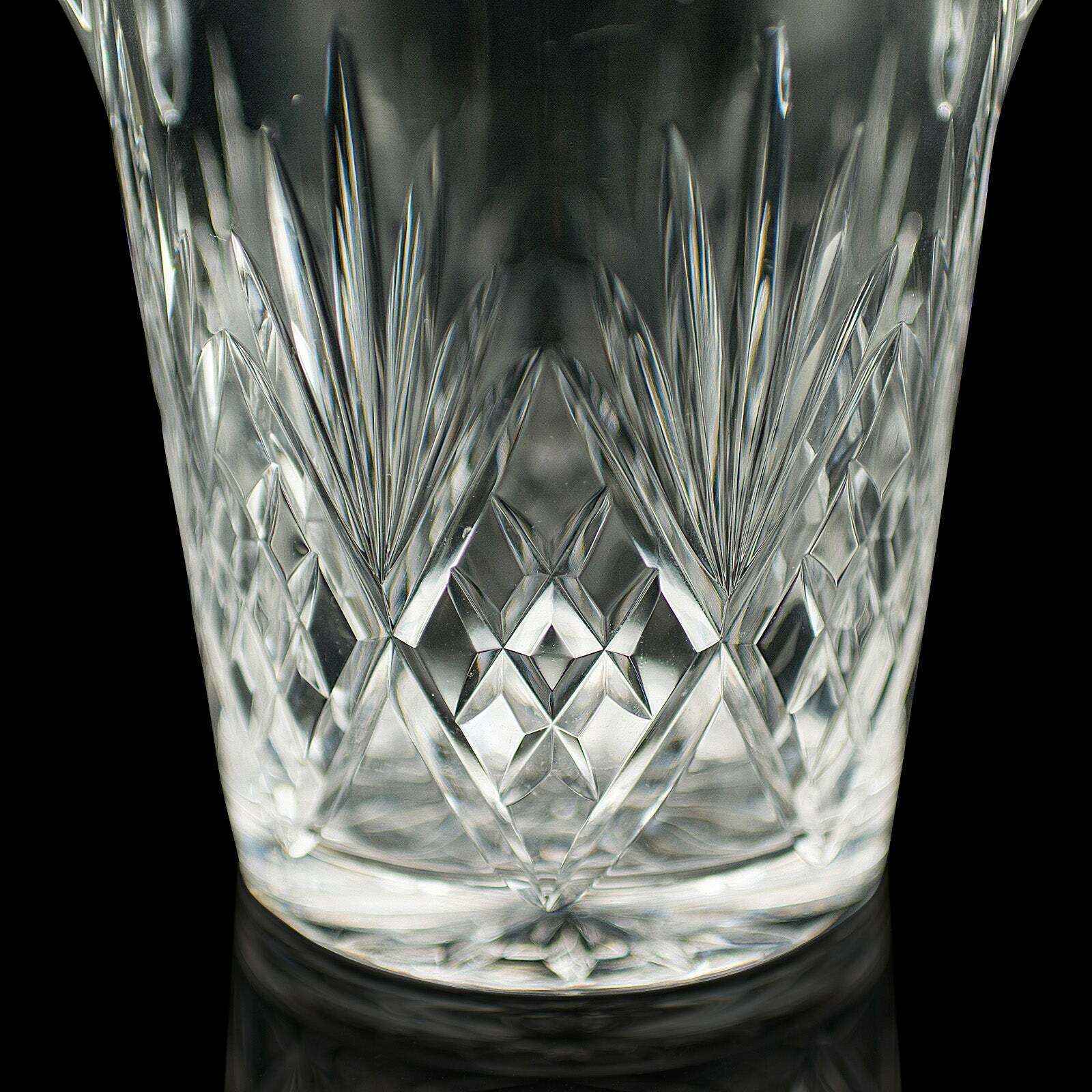 Vintage Wine Cooler, English, Cut Glass, Ice Bucket, Mid Century, Circa 1960 photo vintage