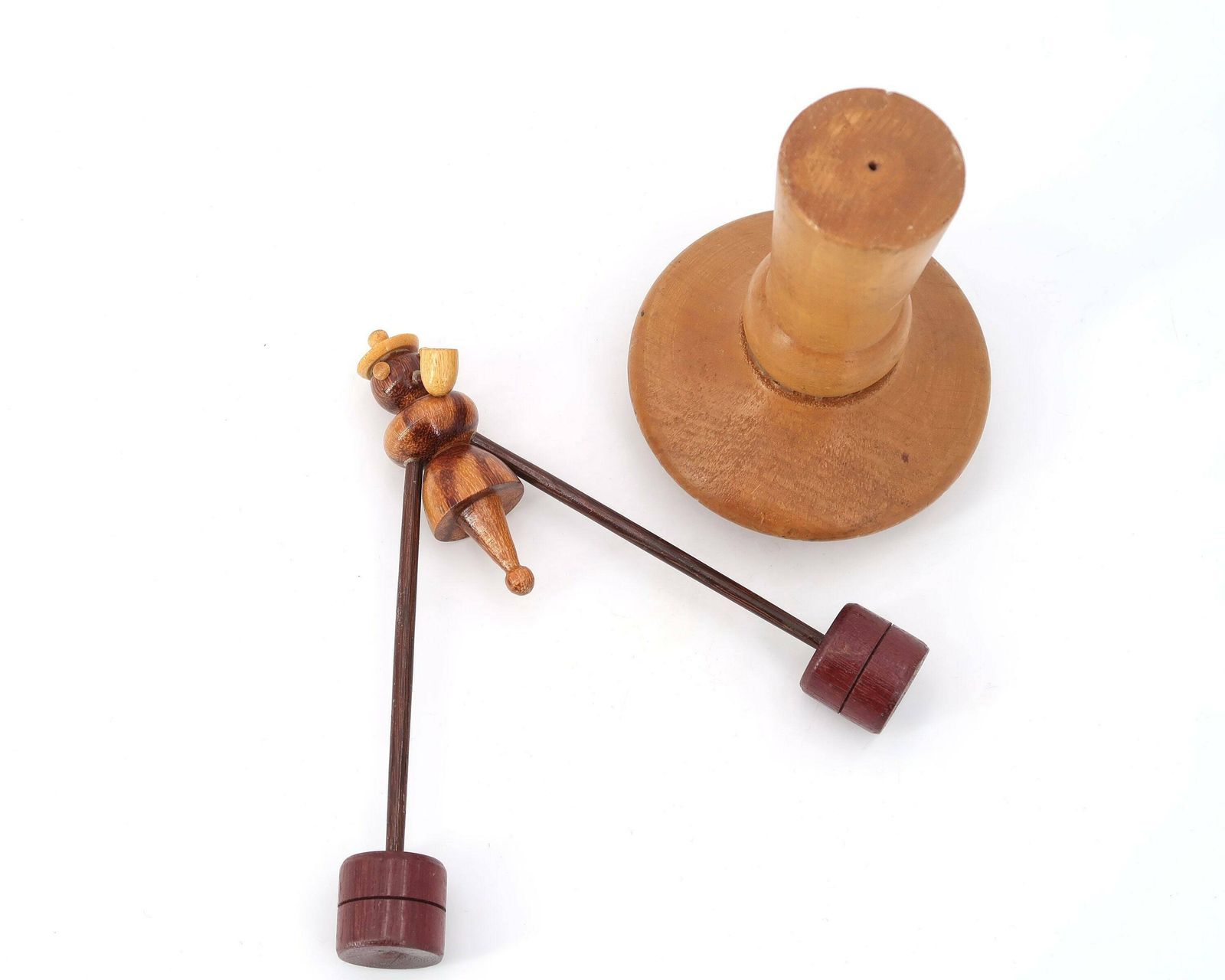 Wood Desk Seesaw Sculpture : Sailor Smoking A Pipe, 1970s / Balance, Balancing, Pendulum, Vintage, Mobile Stabile, Kinetic photo vinterior
