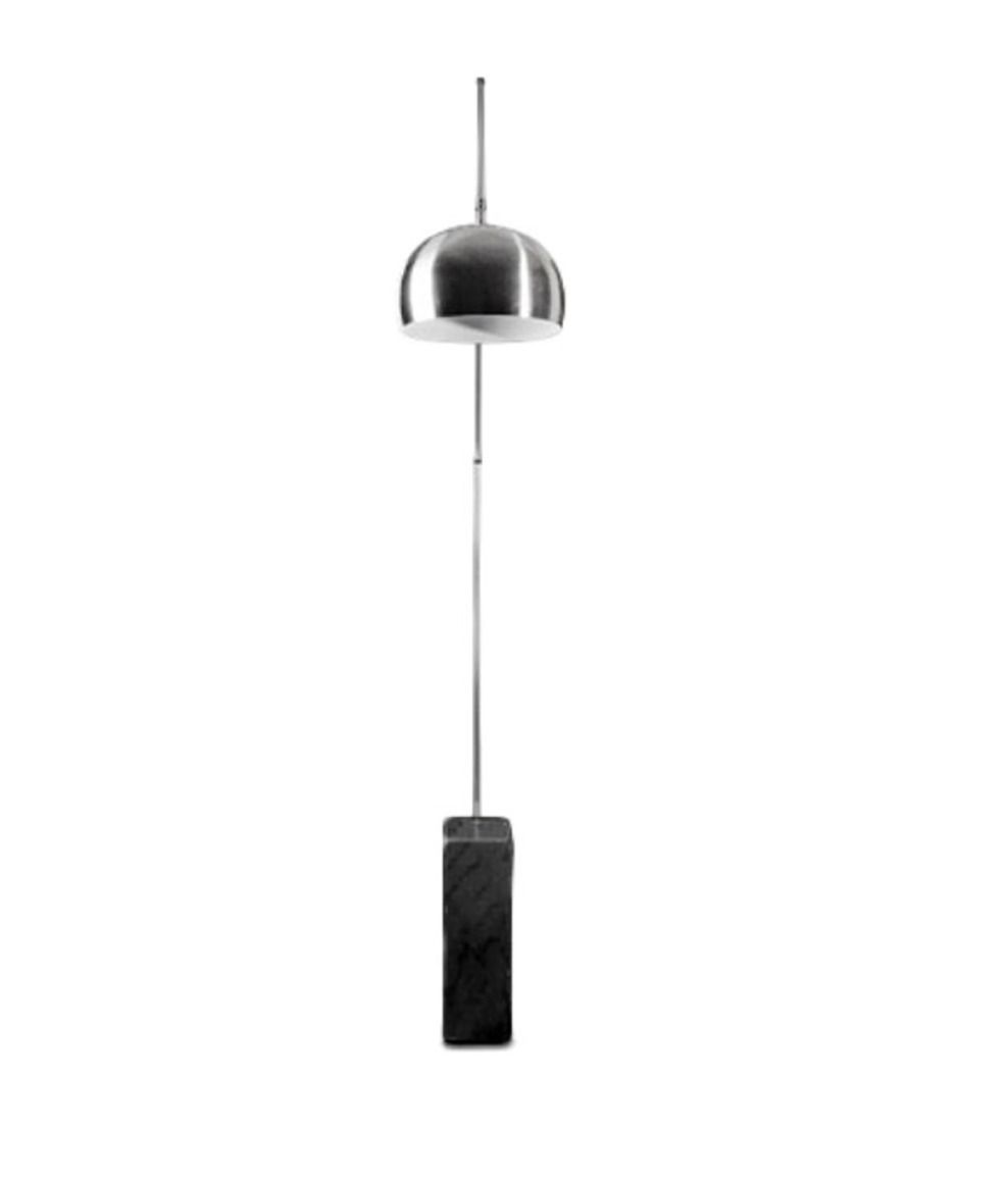 Mid 20th Century Arco Style Arc Floor Lamp   Black Marble Base photo furniture